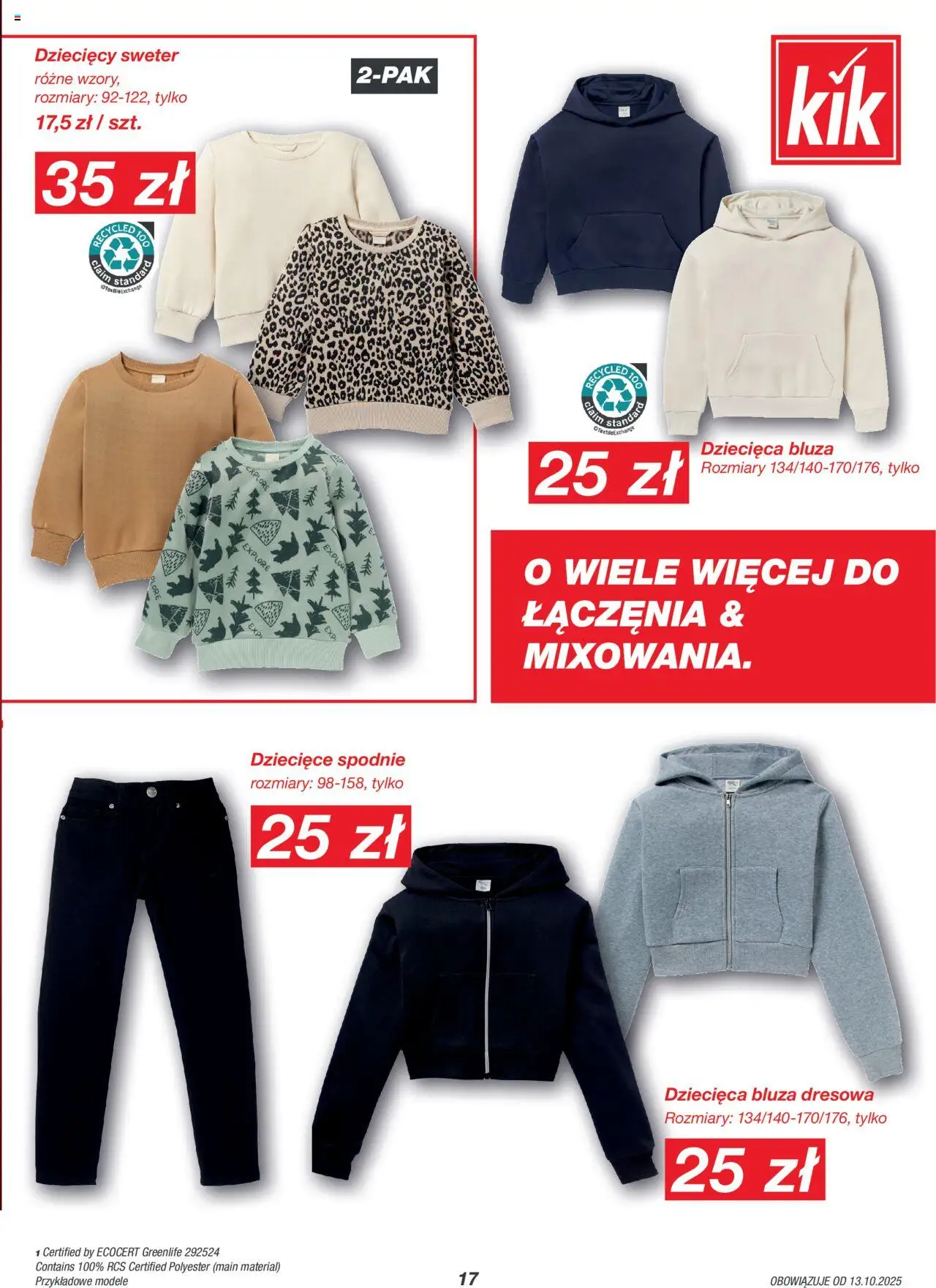 Kik Gazetka od 13.10.2025 | Strona: 17 | Produkty: Sweter, Spodnie