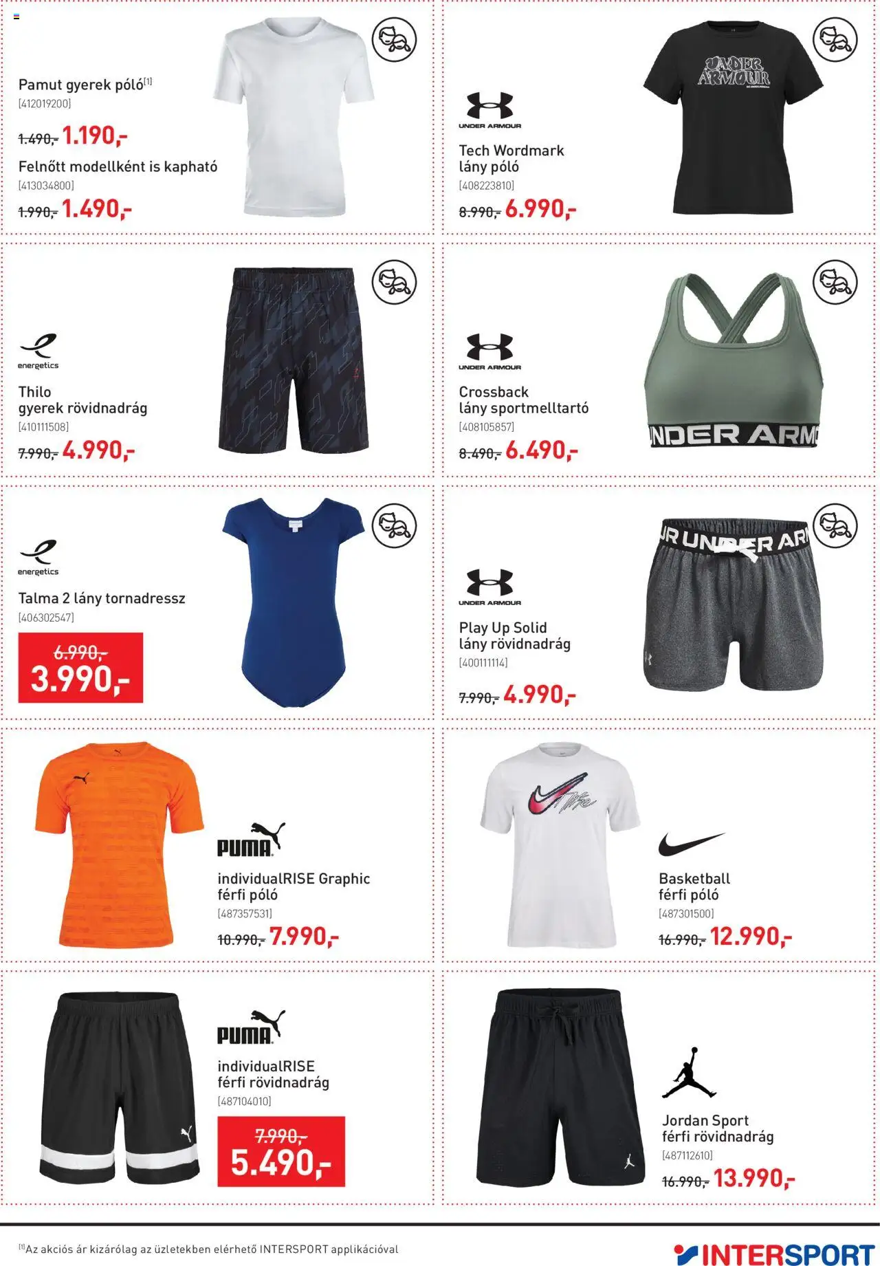 Intersport akciós ujság - amely érvényes a következő dátumtól: 05.08.2025 | Oldal: 7 | Termékek: Under armour, Sportmelltartó, Rövidnadrág