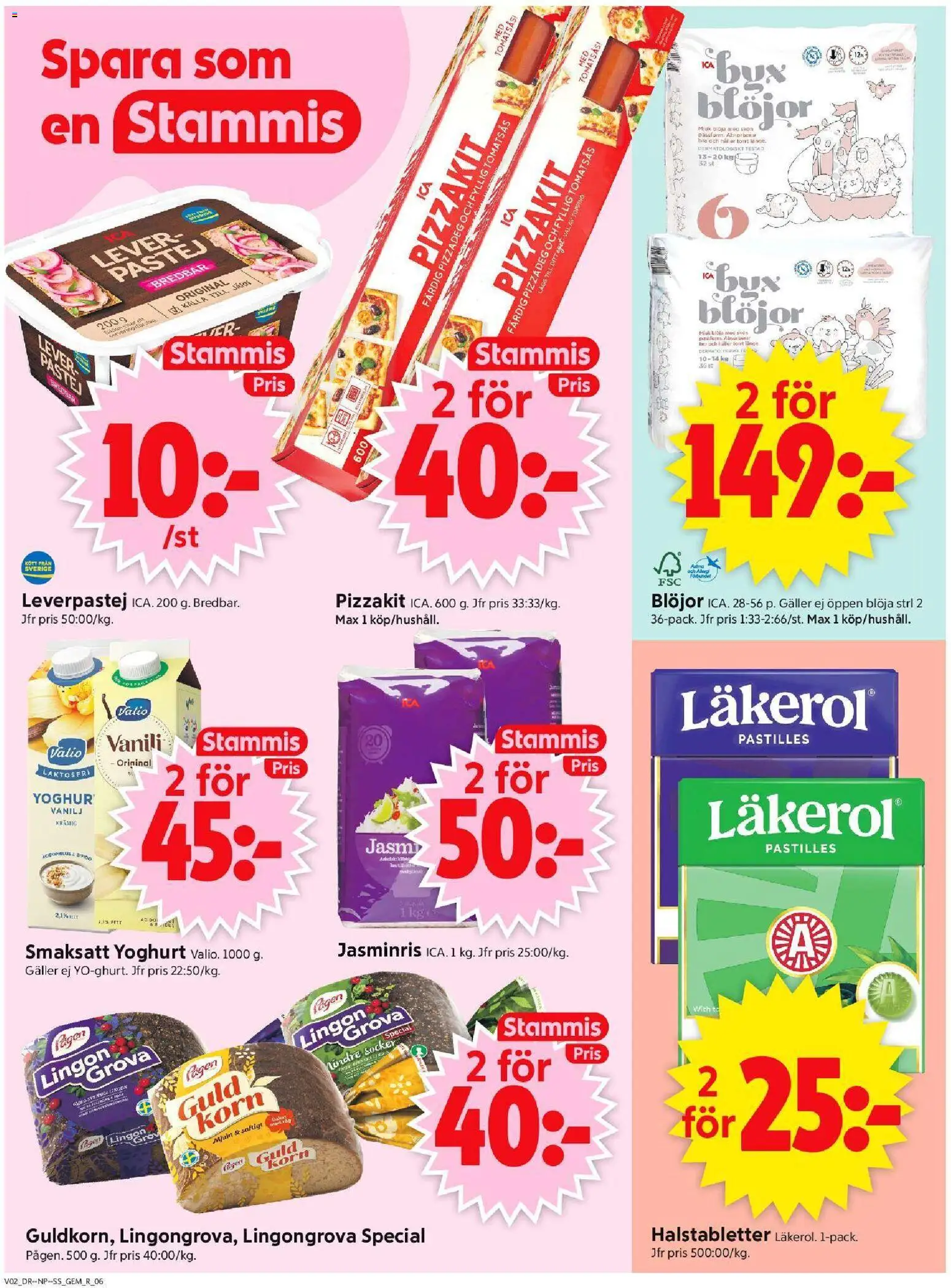 ICA Supermarket reklamblad aktuell från 05.01.2026 | Sida: 8 | Produkter: Halstabletter, Lingongrova, Leverpastej, Yoghurt