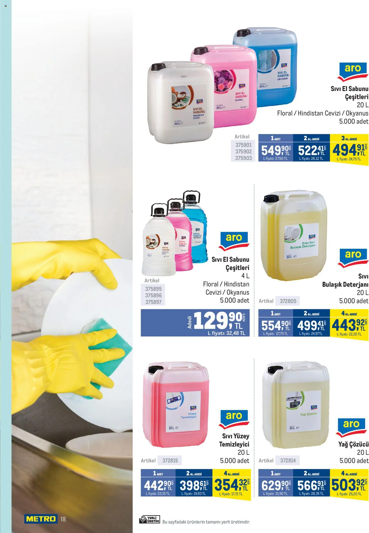 Metro - Lokantalar - 05.11.2025 tarihinden itibaren geçerlidir | Sayfa: 18 | Ürünler: Hindistan Cevizi, Bulaşık deterjanı, Yüzey temizleyici, Yağ çözücü