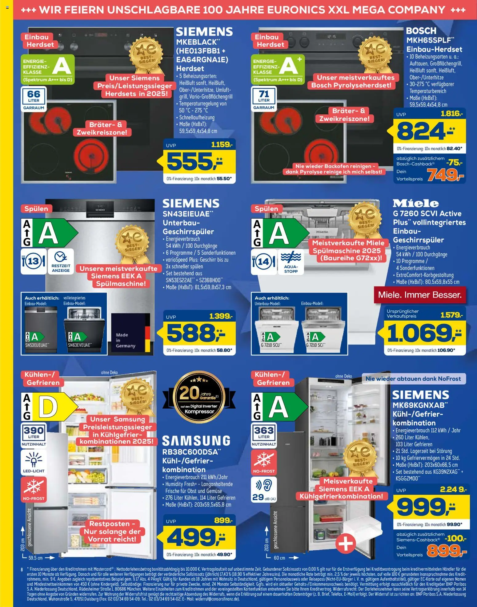 Euronics Prospekt 	 – gültig ab 17.12.2025 | Seite: 8 | Produkte: Geschirrspüler, Samsung, Backofen, Kühlgefrierkombination