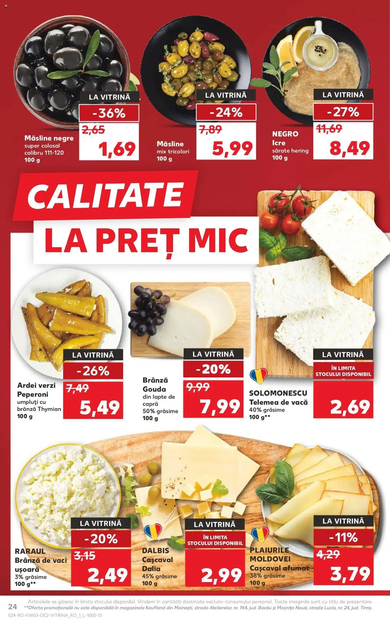 Noul catalog Kaufland – valabil de la 14.01.2026 | Pagină: 24 | Produse: Hijyenik ped, Ardei, Lapte, Brânză