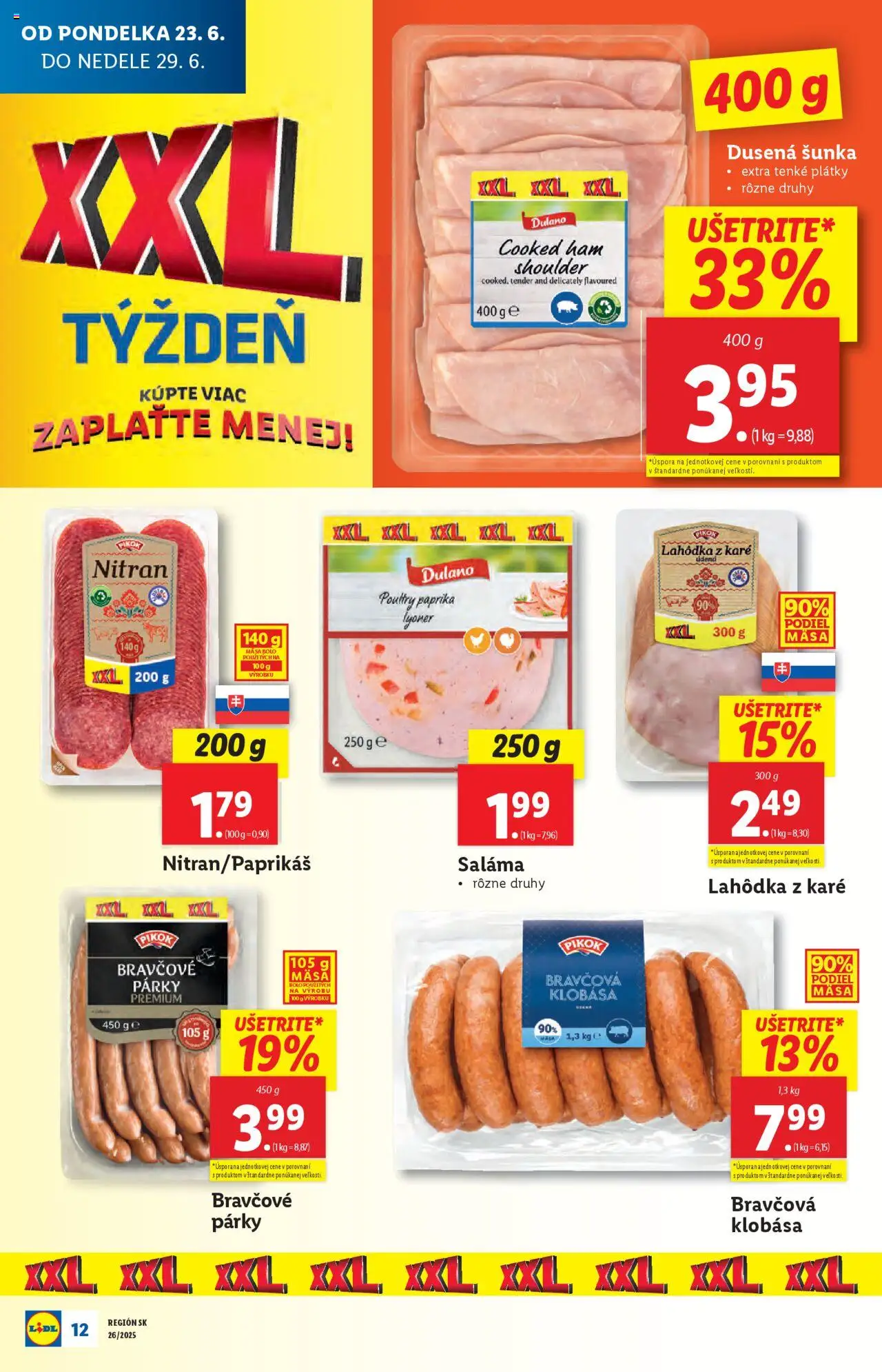 Lidl leták │ platný od 23.06.2025 | Strana: 18 | Produkty: Paprika, Klobása, Stan, Párky