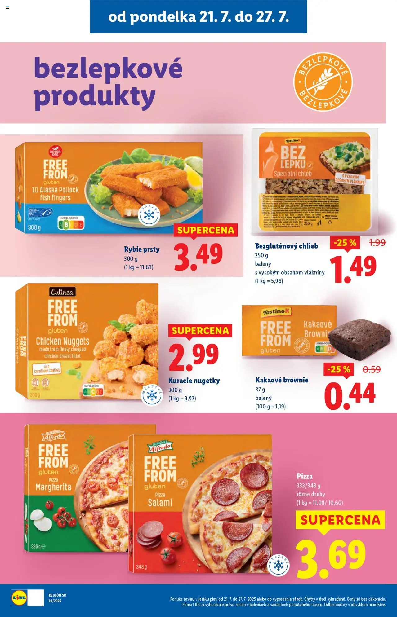 Lidl leták │ platný od 21.07.2025 | Strana: 36 | Produkty: Chlieb, Pizza