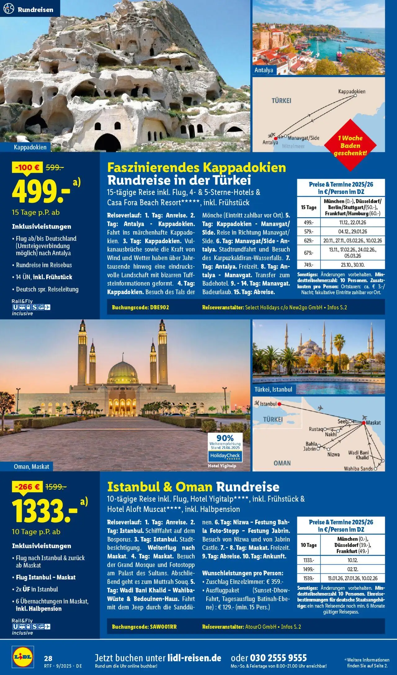 Lidl Reisen September/Oktober Reise-Highlights – gültig ab 12.09.2025 | Seite: 28 | Produkte: Uhr
