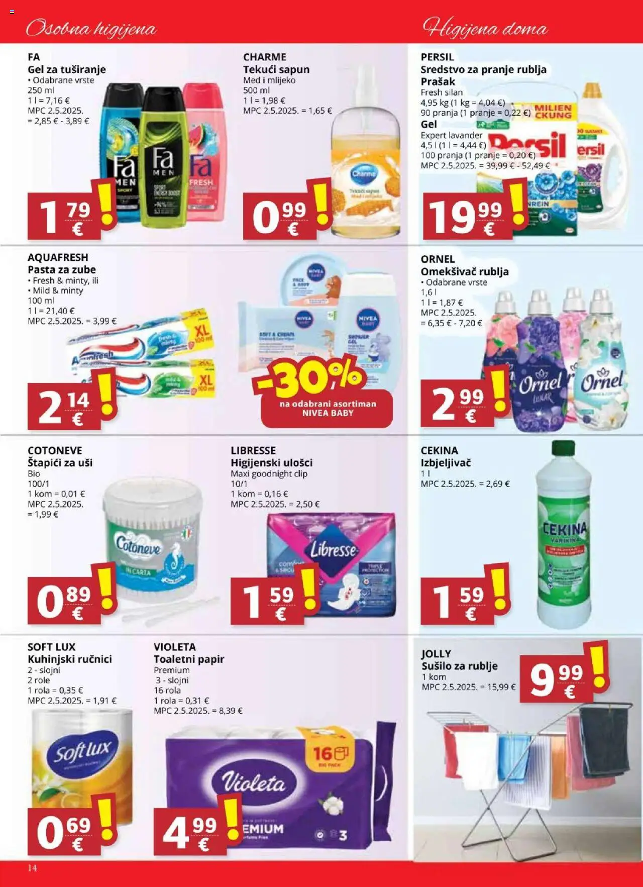 Ribola katalog | vrijedi od 10.09.2025 | Stranica: 14 | Proizvodi: Štapići za uši, Toaletni papir, Pasta, Persil