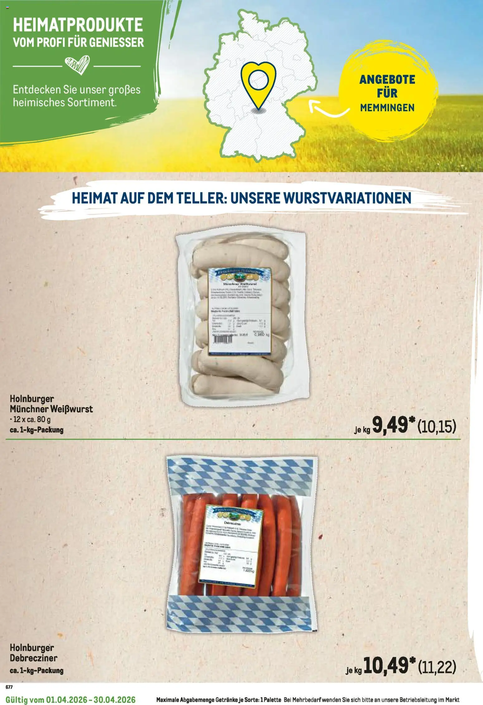 Metro Regionaler Flyer – gültig ab 01.04.2026 | Seite: 68 | Produkte: Weißwurst