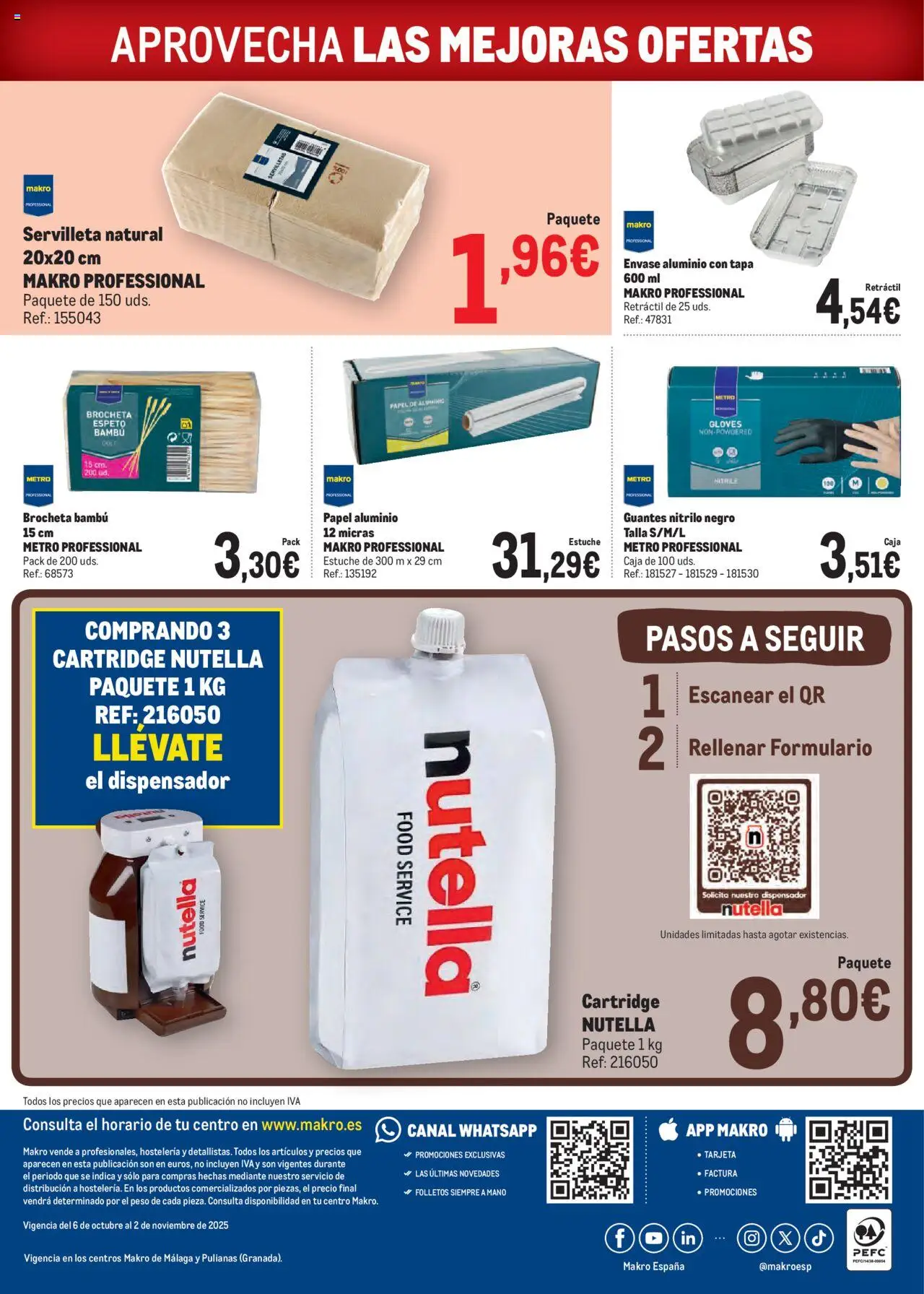 Makro - Ofertas Sur │ válido desde el 06.10.2025 | Página: 7 | Productos: Guantes, Dispensador, Peso, Caja