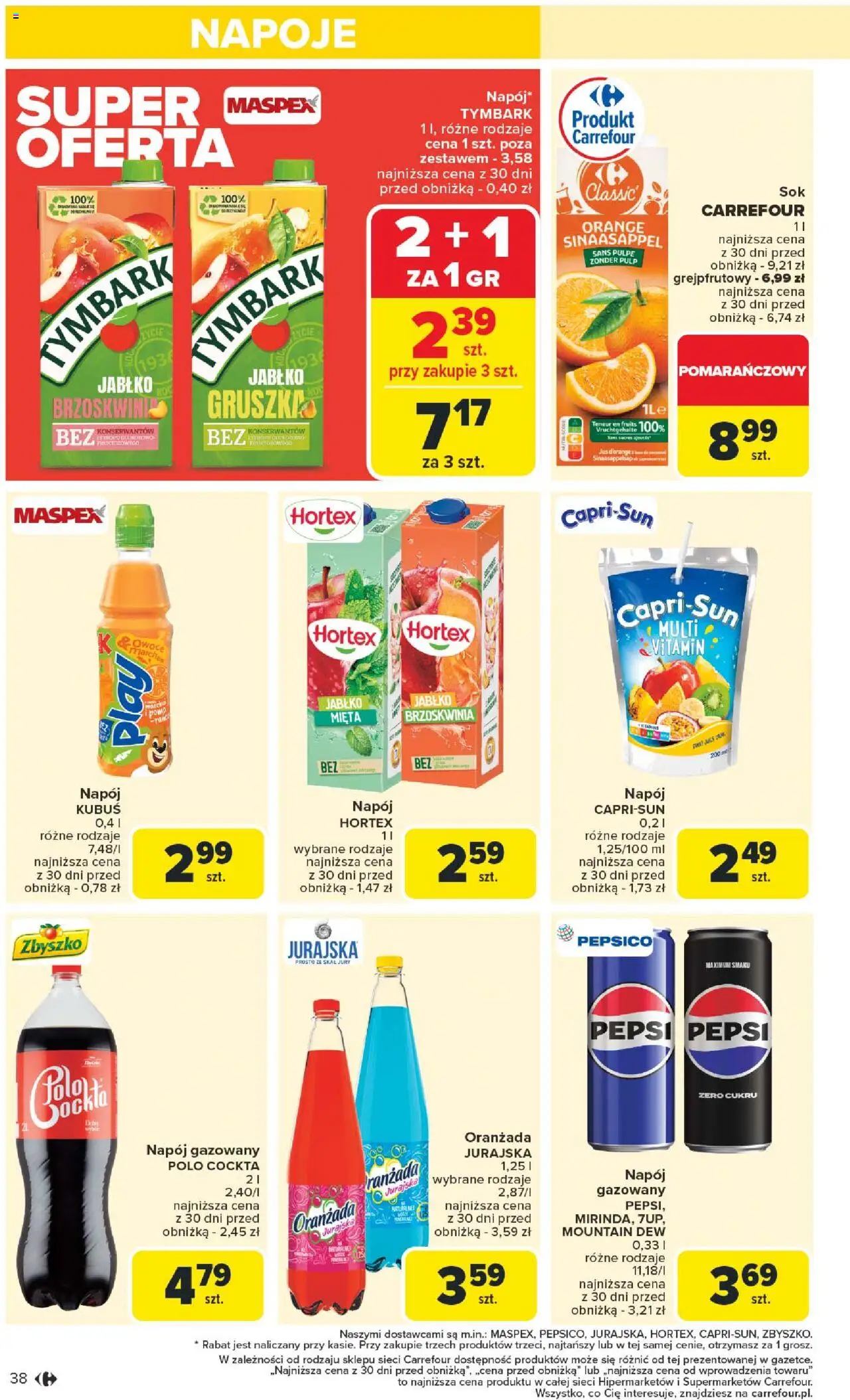 Carrefour Gazetka od 11.08.2025 | Strona: 42 | Produkty: Brzoskwinia, Napoje, Pepsi, Mięta