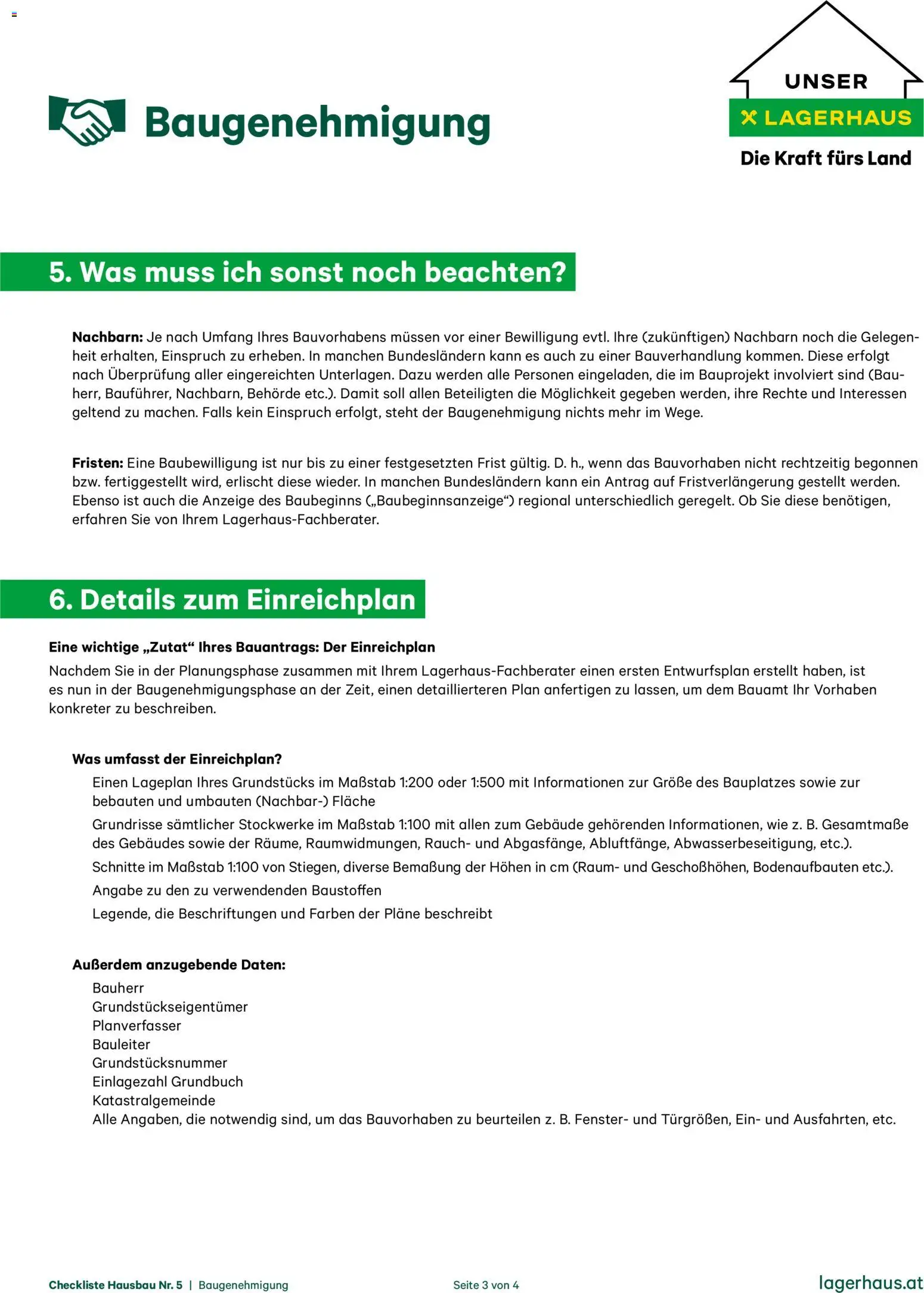 Lagerhaus  Checkliste Zur Baugenehmigung gültig ab 12.11.2025 | Seite: 3