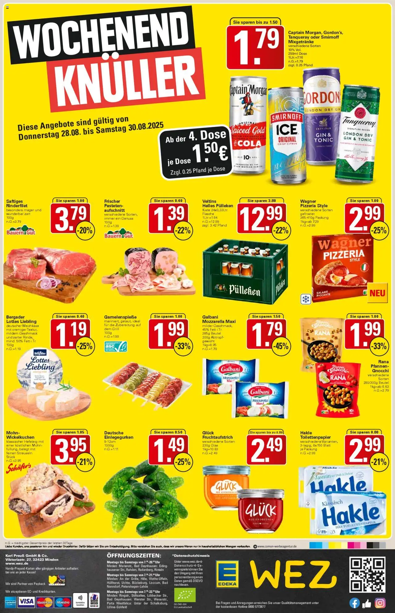 WEZ Prospekt - gültig ab dem 25.08.2025 | Seite: 16 | Produkte: Grill, Rinderfilet, Smirnoff, Veltins