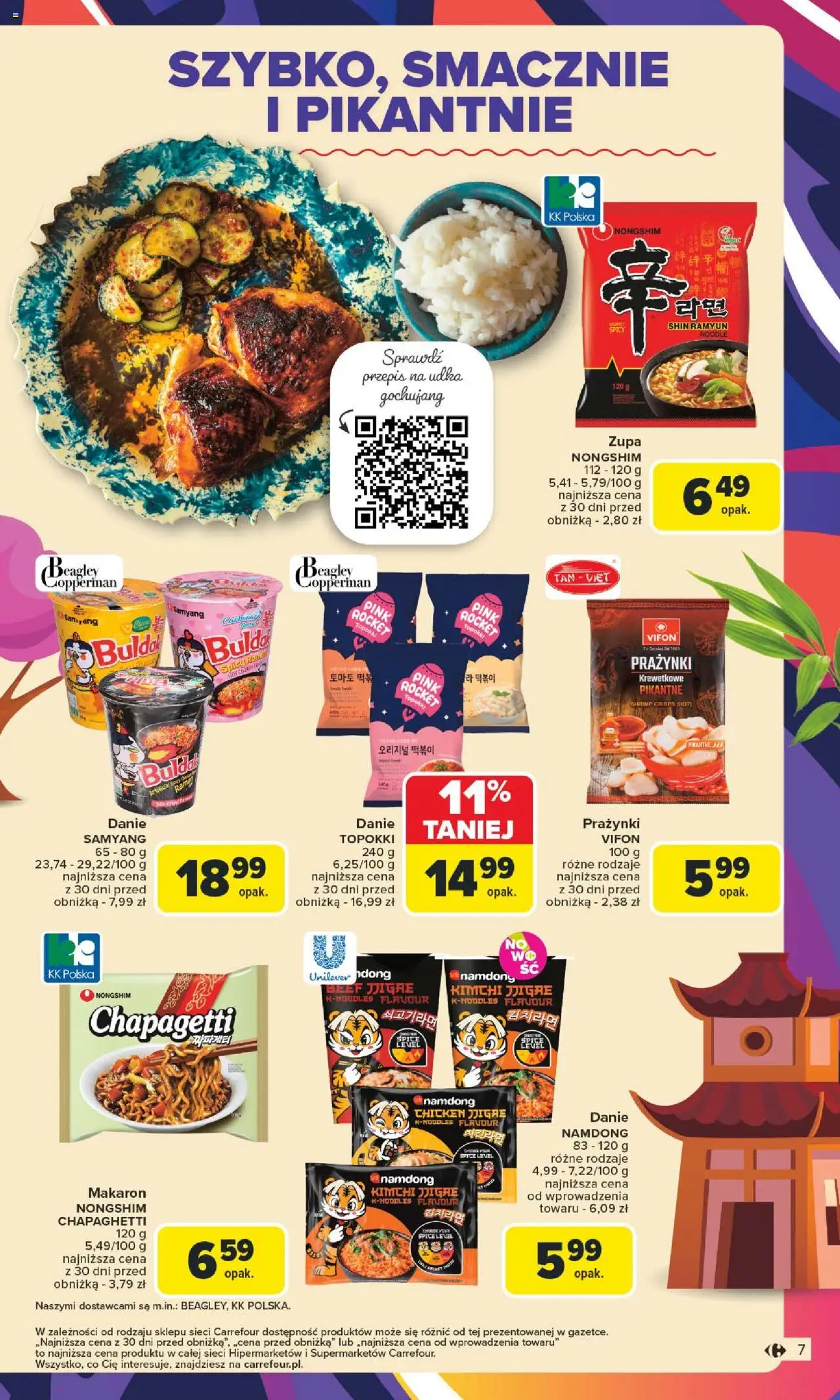 Carrefour Gazetka - Kuchnia koreańska od 18.08.2025 | Strona: 7 | Produkty: Kimchi, Vifon, Zupa, Makaron