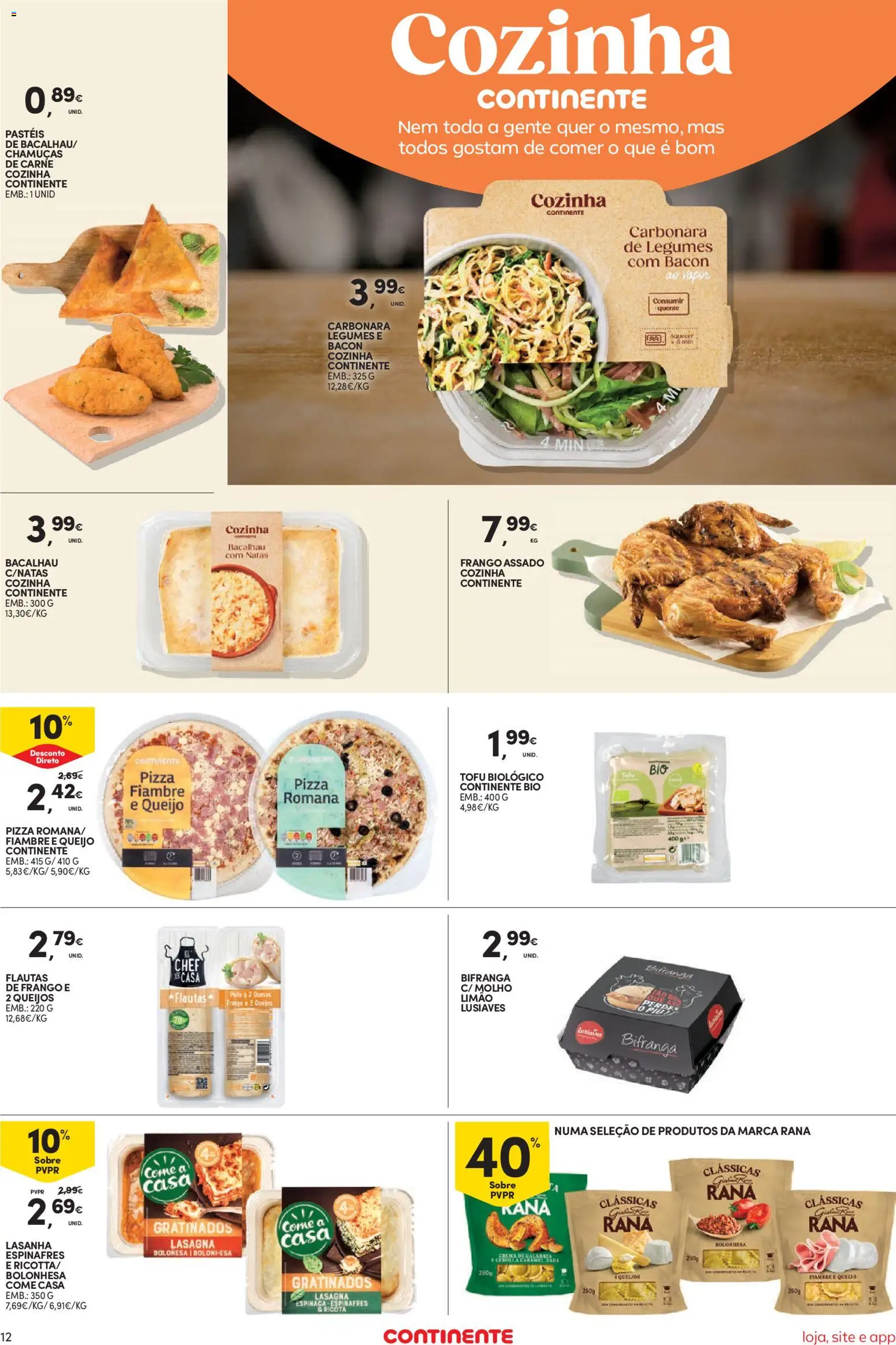 Continente Semanal Continente Bom Dia │ válido de 25.11.2025 | Página: 12 | Produtos: Pizza, Abóbora, Carne, Creme
