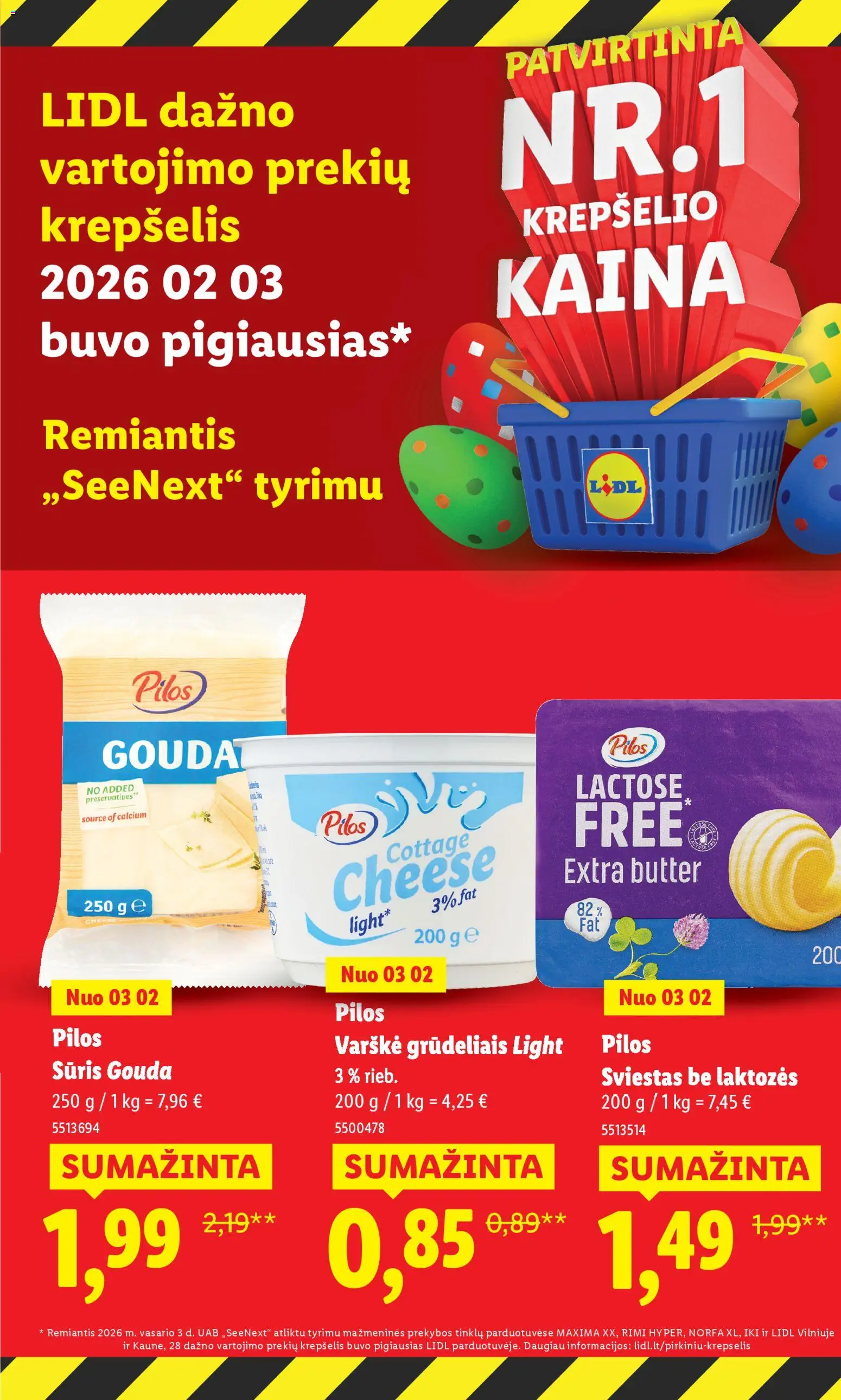 LIDL akcijos nuo 16.03.2026 | Puslapis: 12 | Prekių: Sūris, Sviestas, Varškė, Krepšelis