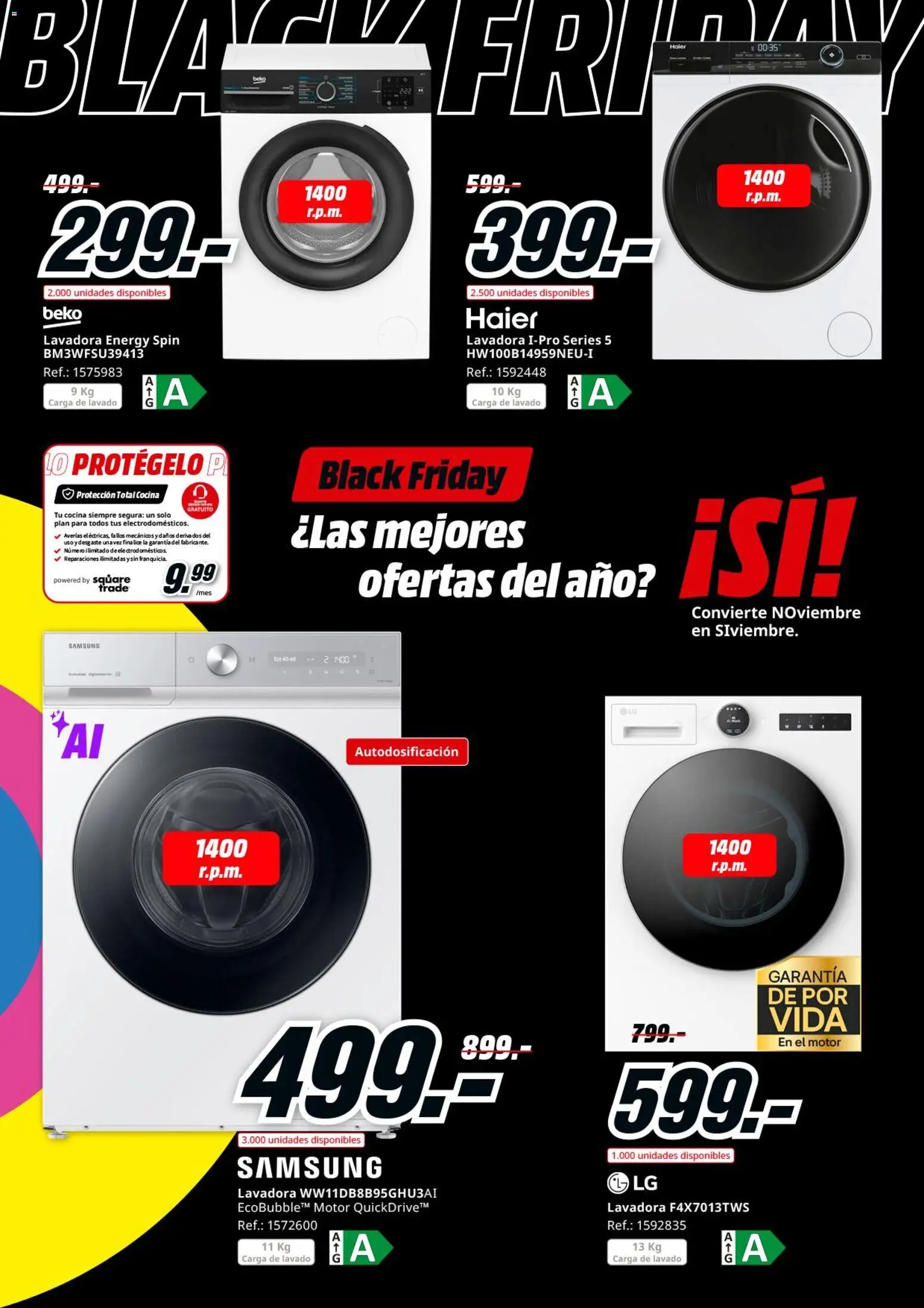 Media Markt Black Friday │ válido desde el 21.11.2025 | Página: 23 | Productos: Lavadora, Cocina