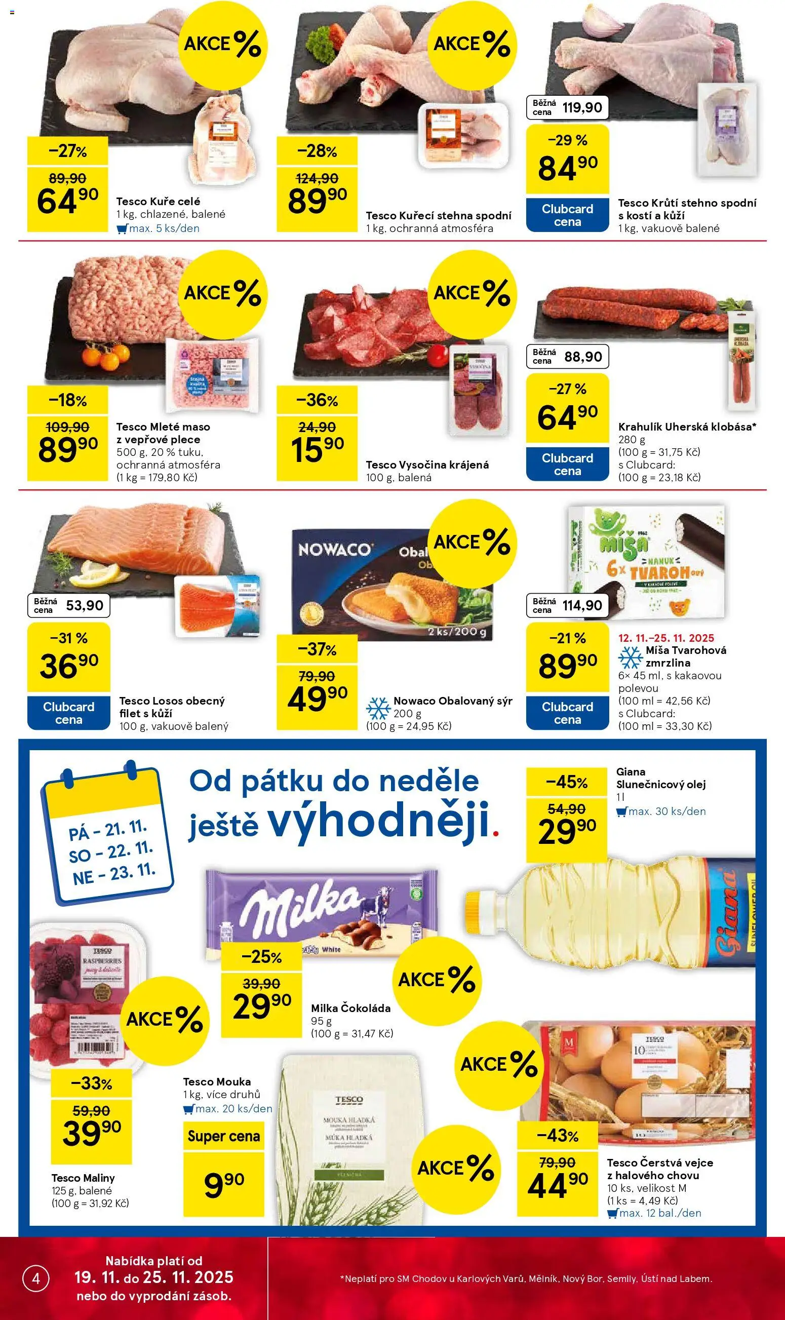 Tesco Black Friday od 19.11.2025 | Strana: 4 | Produkty: Olej, Losos, Vysočina, Filet