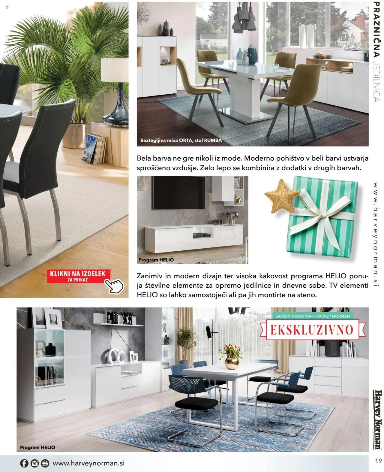 Harvey Norman katalog praznična jedilnica │ velja od 07.12.2023 | Stran: 19 | Izdelki: Tv, Pohištvo, Miza, Stol