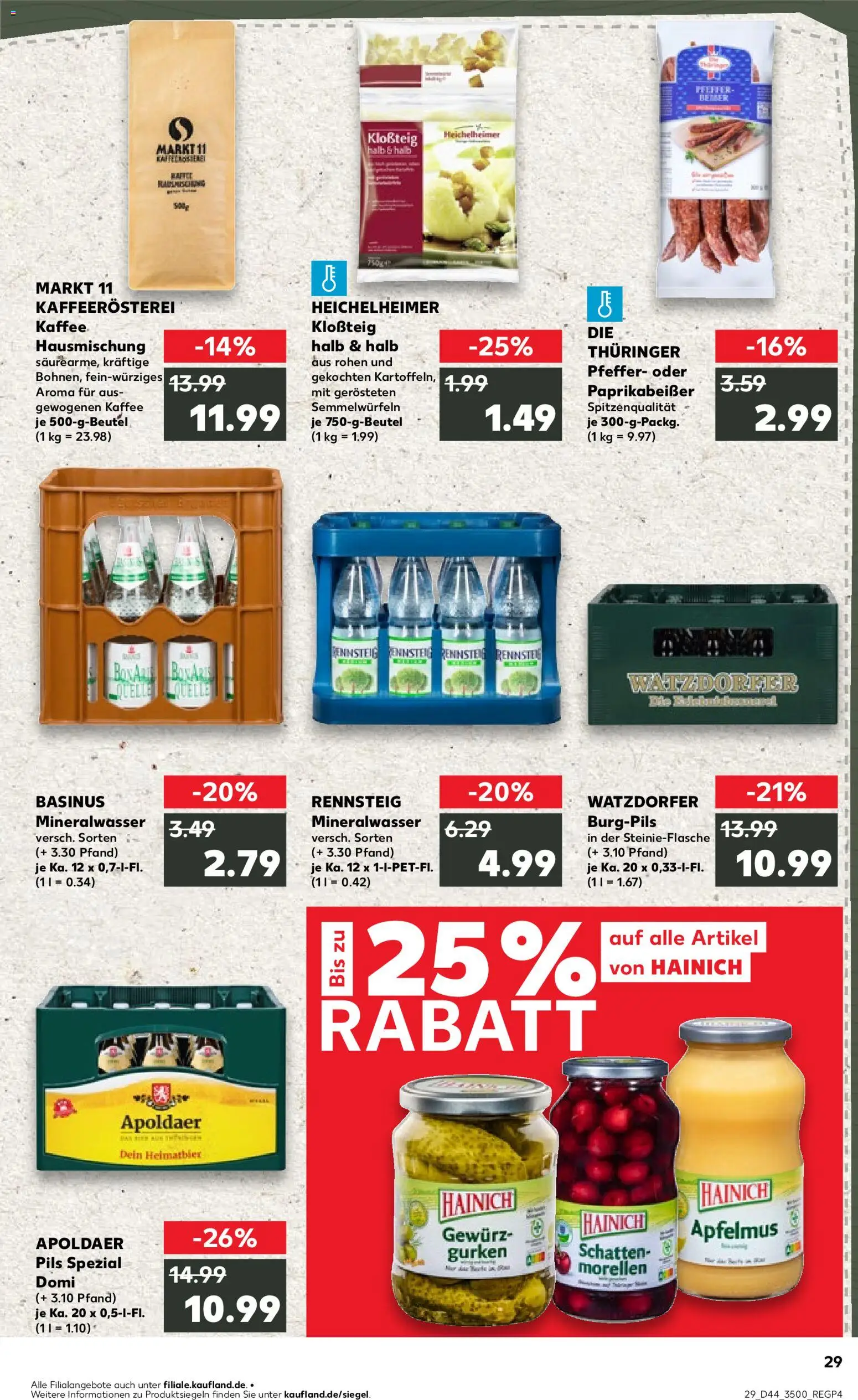 Kaufland prospekt Jena	 – gültig ab 02.11.2025 | Seite: 29 | Produkte: Kaffee, Pils, Pfeffer, Gurken