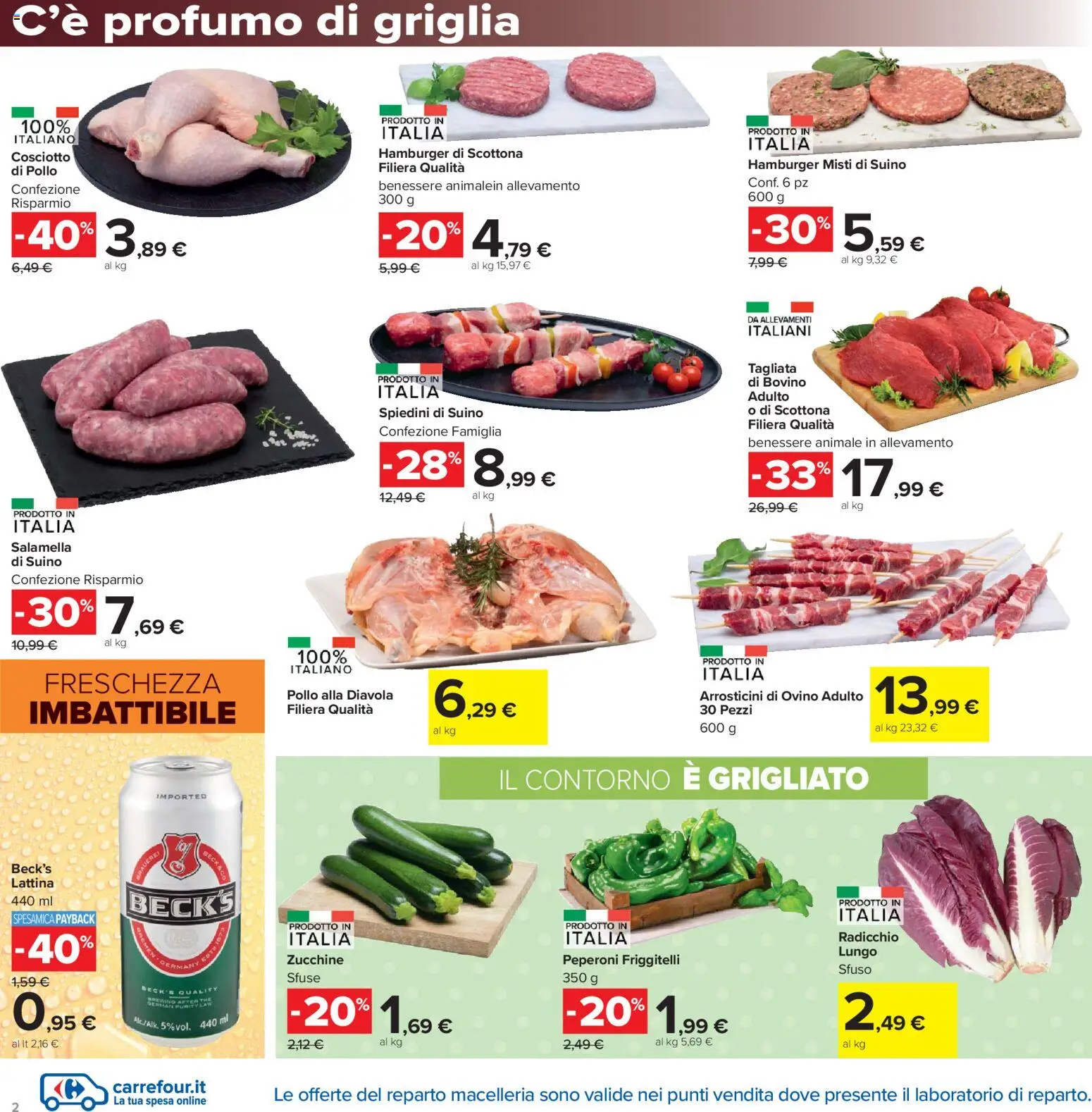 Volantino Carrefour del 21.04.2026 | Pagina: 2 | Prodotti: Pollo, Friggitelli, Spiedini, Ovino