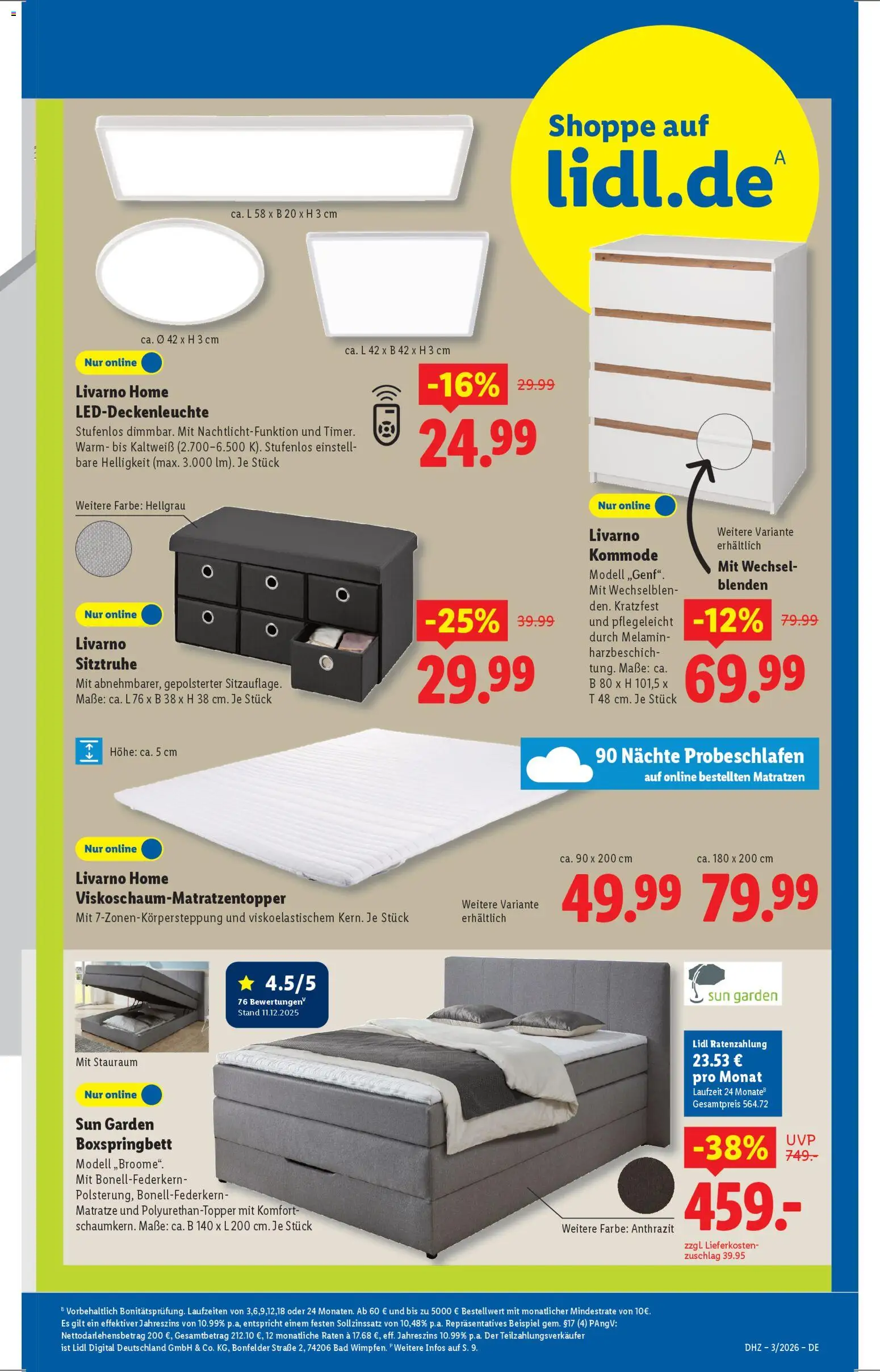 Lidl - Prospekt – gültig ab 12.01.2026 | Seite: 19 | Produkte: Matratze, Kommode, Boxspringbett, Bad