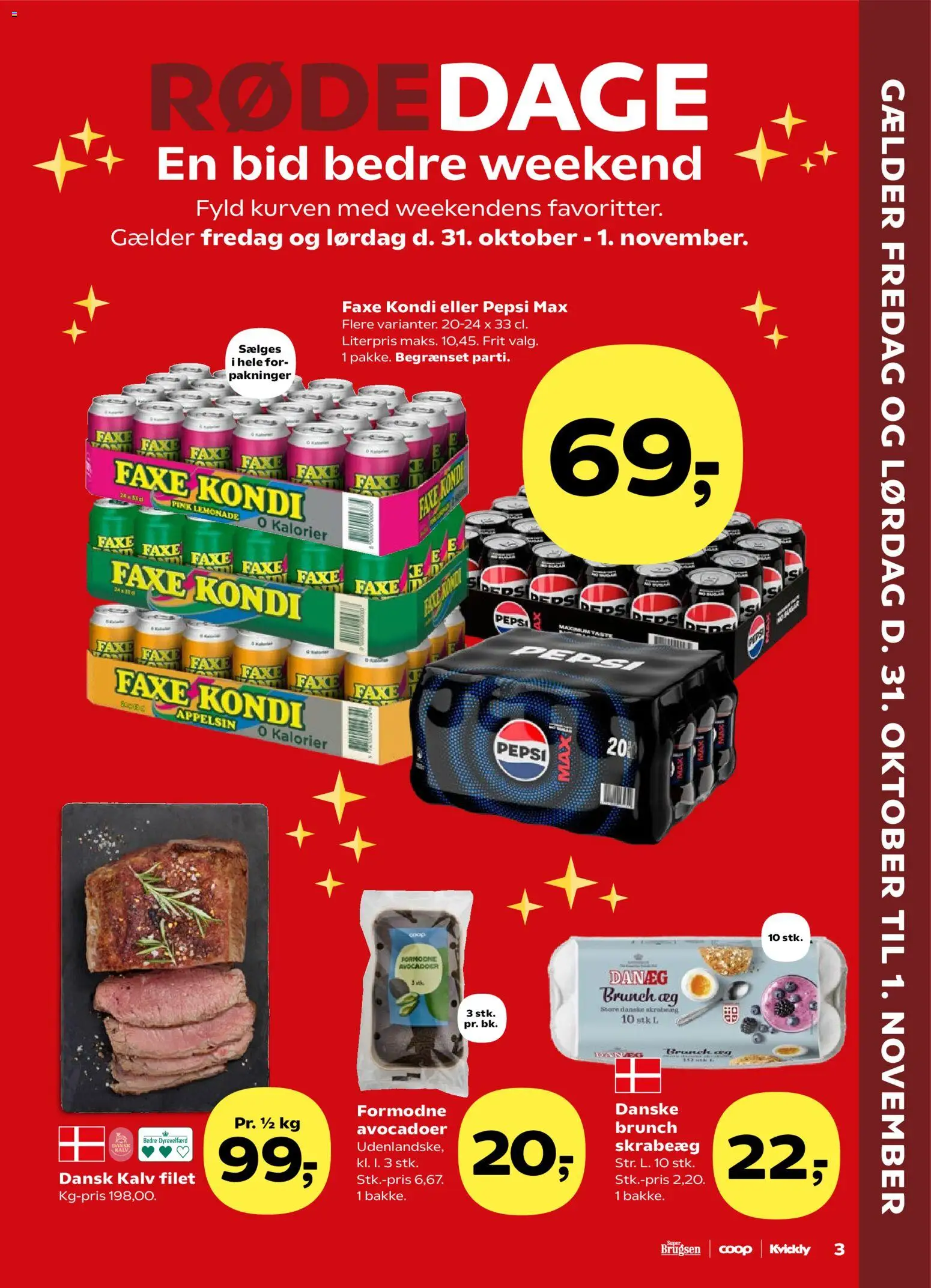 Super Brugsen tilbudsavis – gyldig fra 31.10.2025 | Side: 3 | Produkter: Æg, Faxe Kondi, Pepsi, Pepsi Max