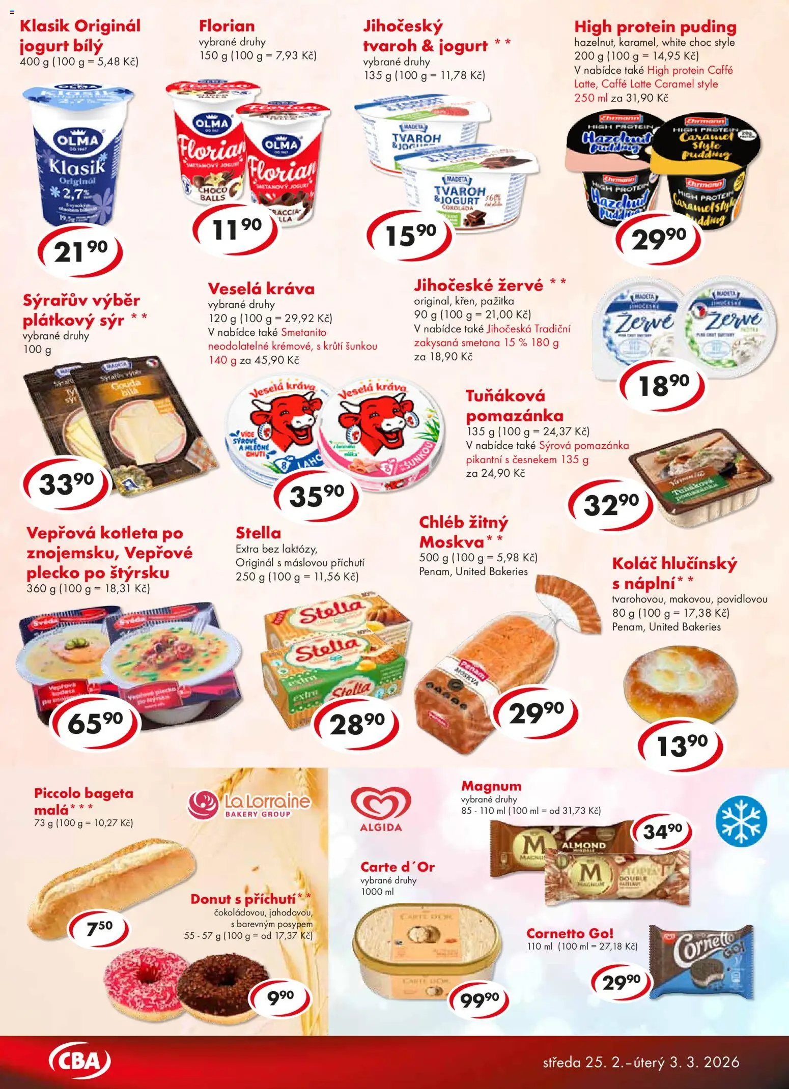 CBA leták - Premium od 25.02.2026 | Strana: 2 | Produkty: Donut, Plátkový sýr, Carte d'or, Protein