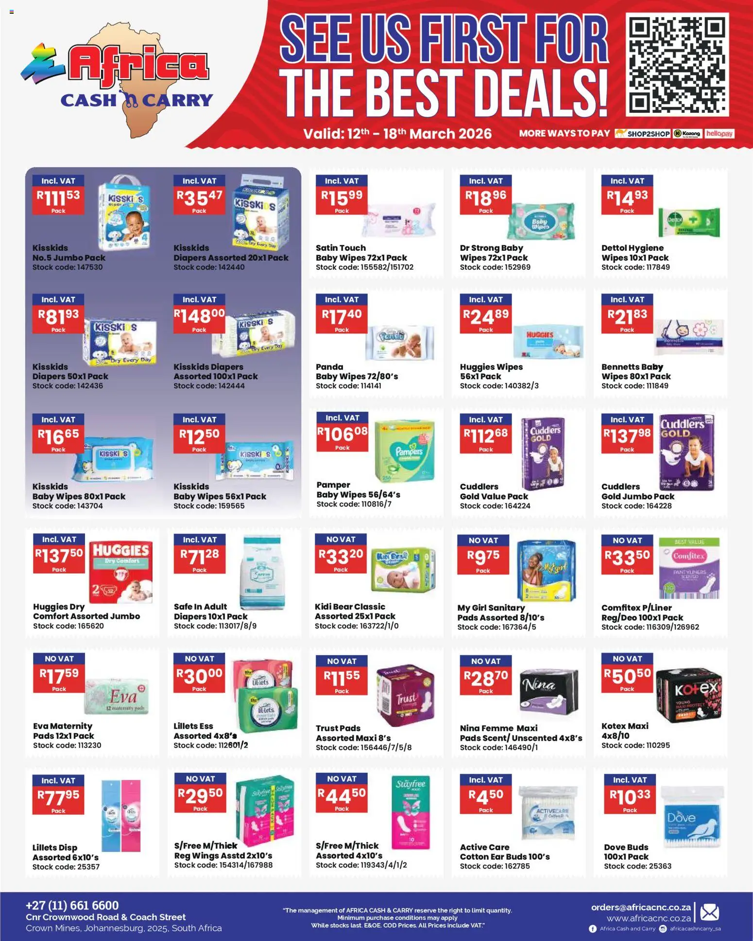 New Africa Cash & Carry catalogue – valid from 12.03.2026 | Page: 10 | Products: Pads, Stock