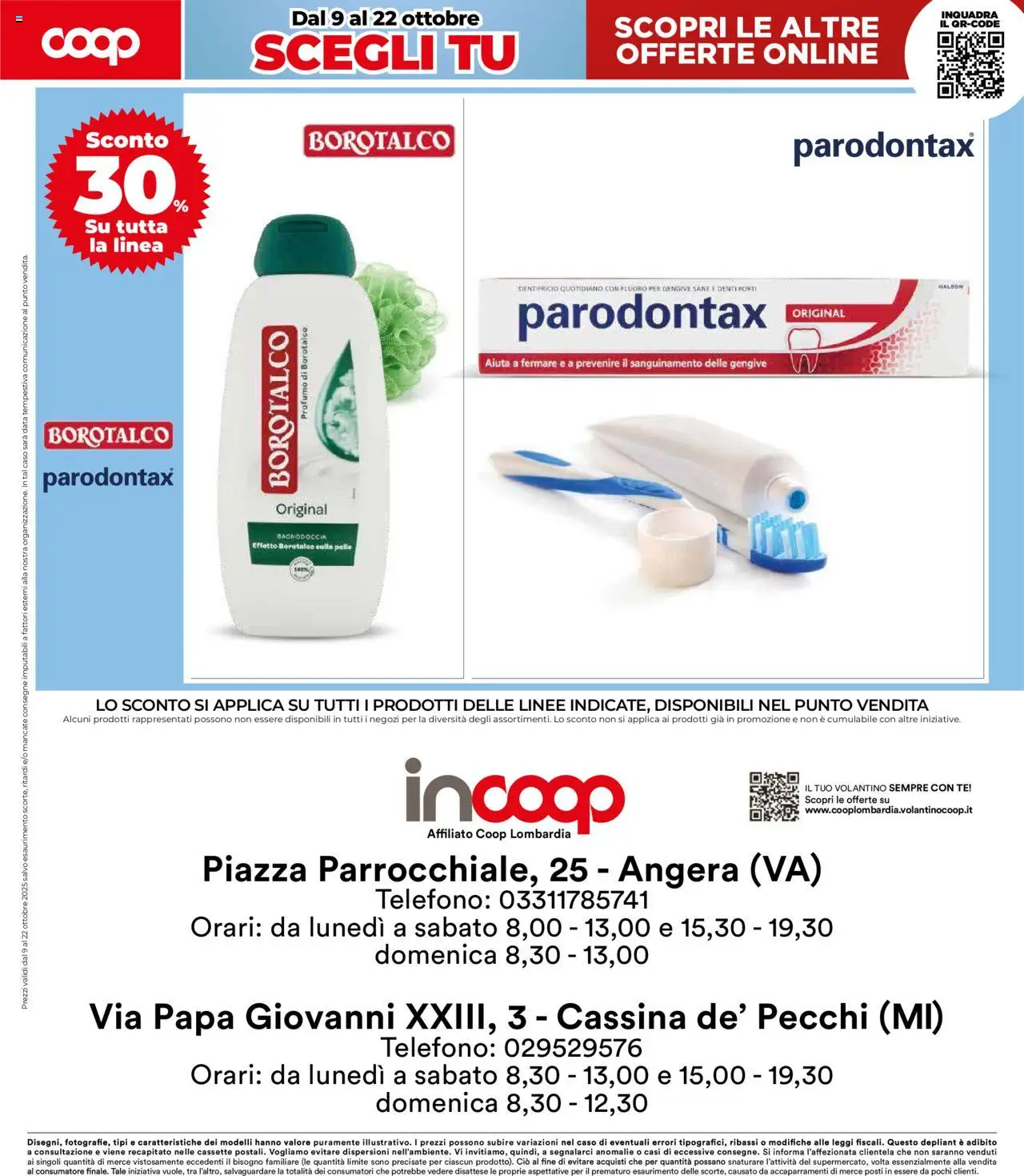 Volantino COOP del 09.10.2025 | Pagina: 4 | Prodotti: Dentifricio, Data, Telefono, Profumo