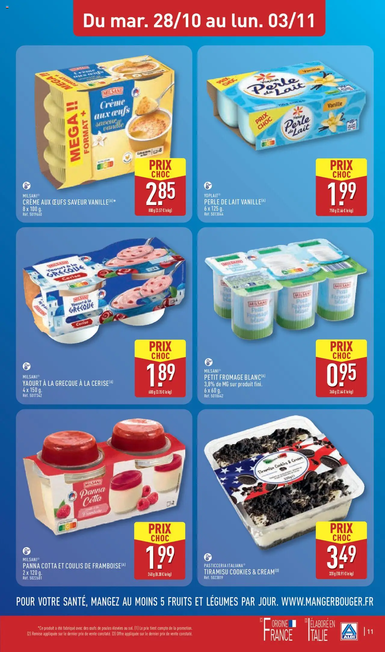 {H1} | Page: 15 | Produits: Cookies, Yaourt, Œufs, Crème