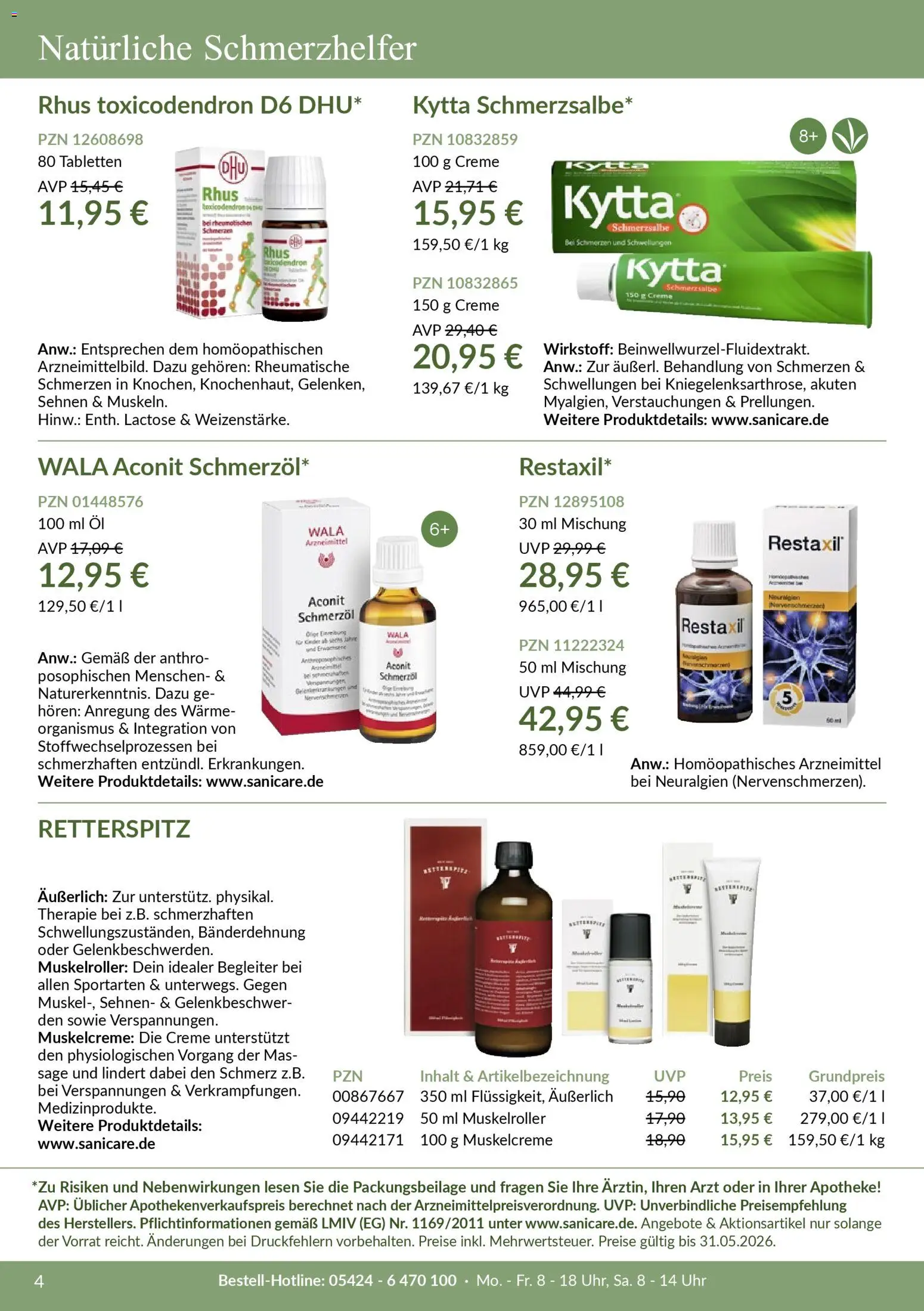 Sanicare Rheuma Katalog 2026 – gültig ab 20.03.2026 | Seite: 5 | Produkte: Öl, Creme, Uhr