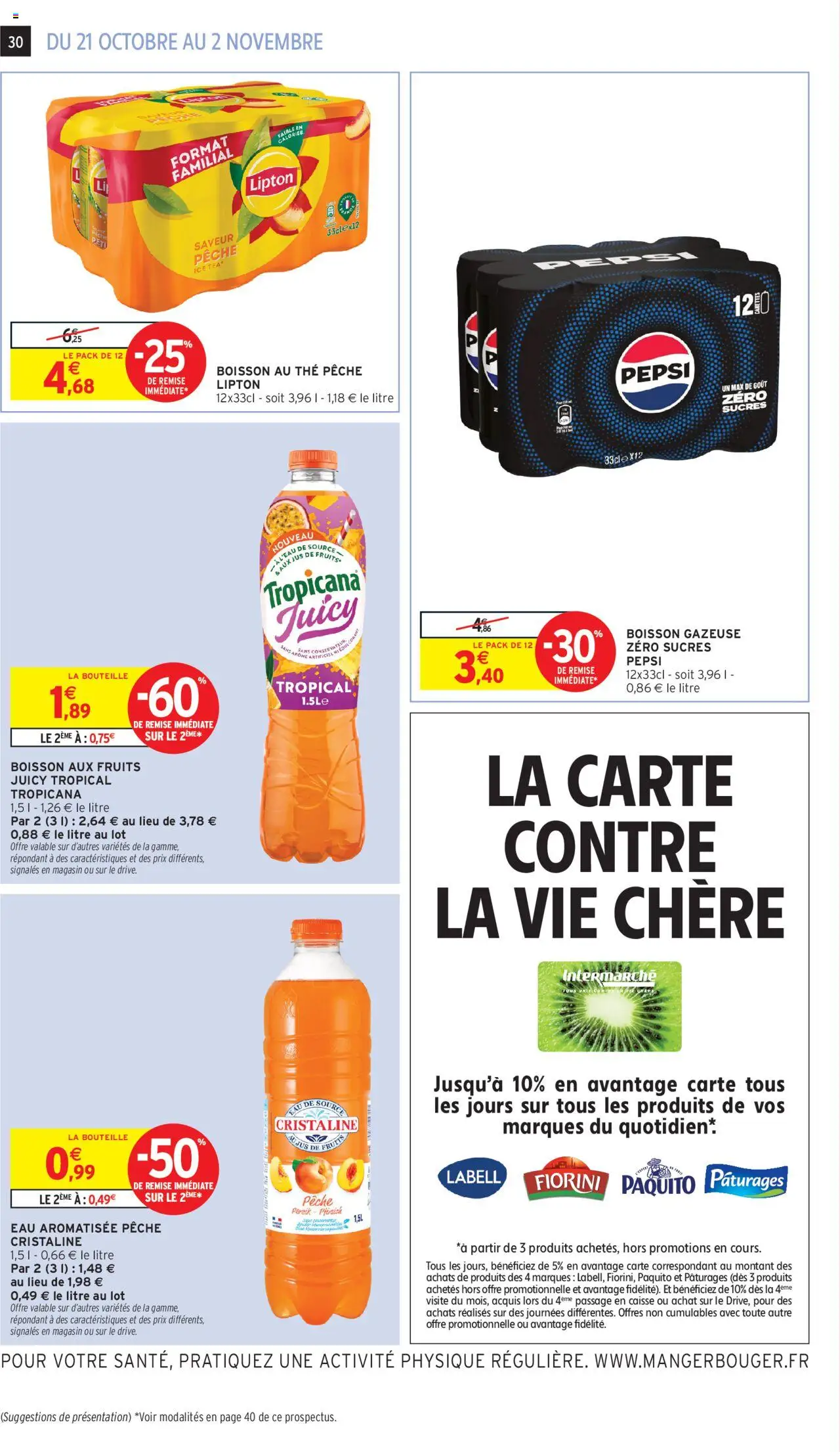 {H1} | Page: 30 | Produits: Pêche, Eau de source, Jus, Thé