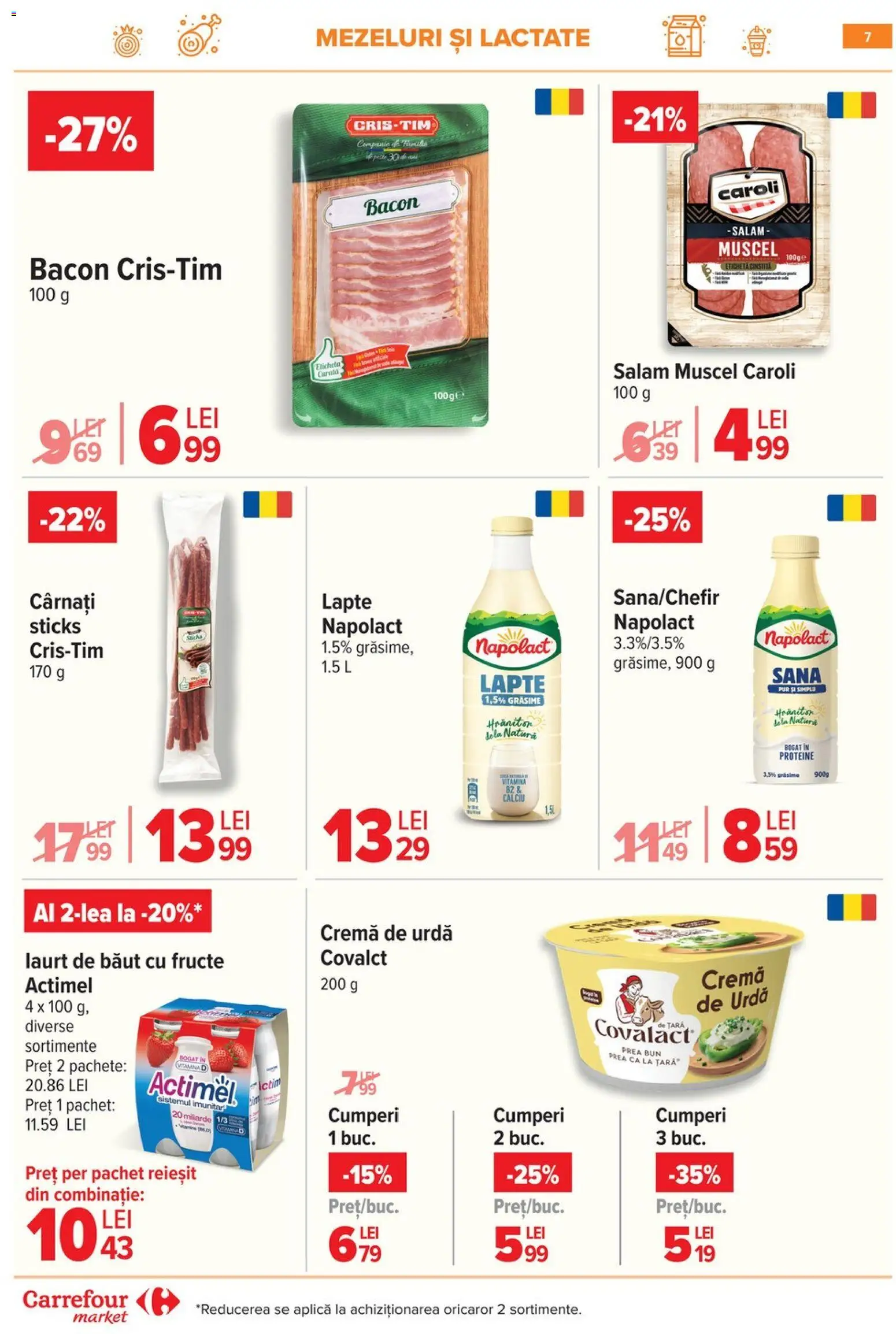 Noul catalog Carrefour – valabil de la 08.01.2026 | Pagină: 7 | Produse: Masaüstü kılıfı, Cremă, Salam, Fructe