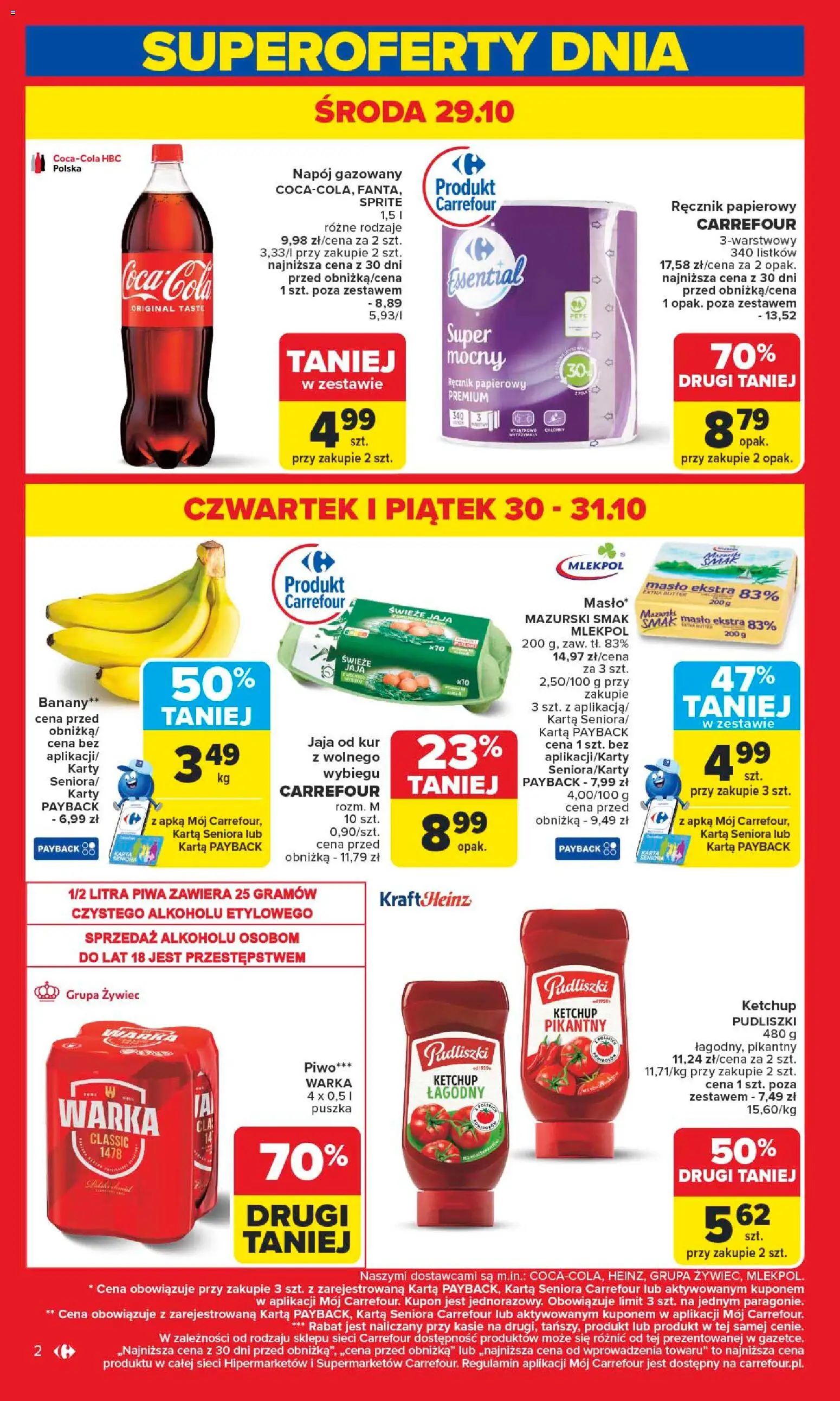 Carrefour Gazetka - Poznań Zmieniliśmy się dla Ciebie od 27.10.2025 | Strona: 4 | Produkty: Ketchup, Masło, Piwo, Jaja