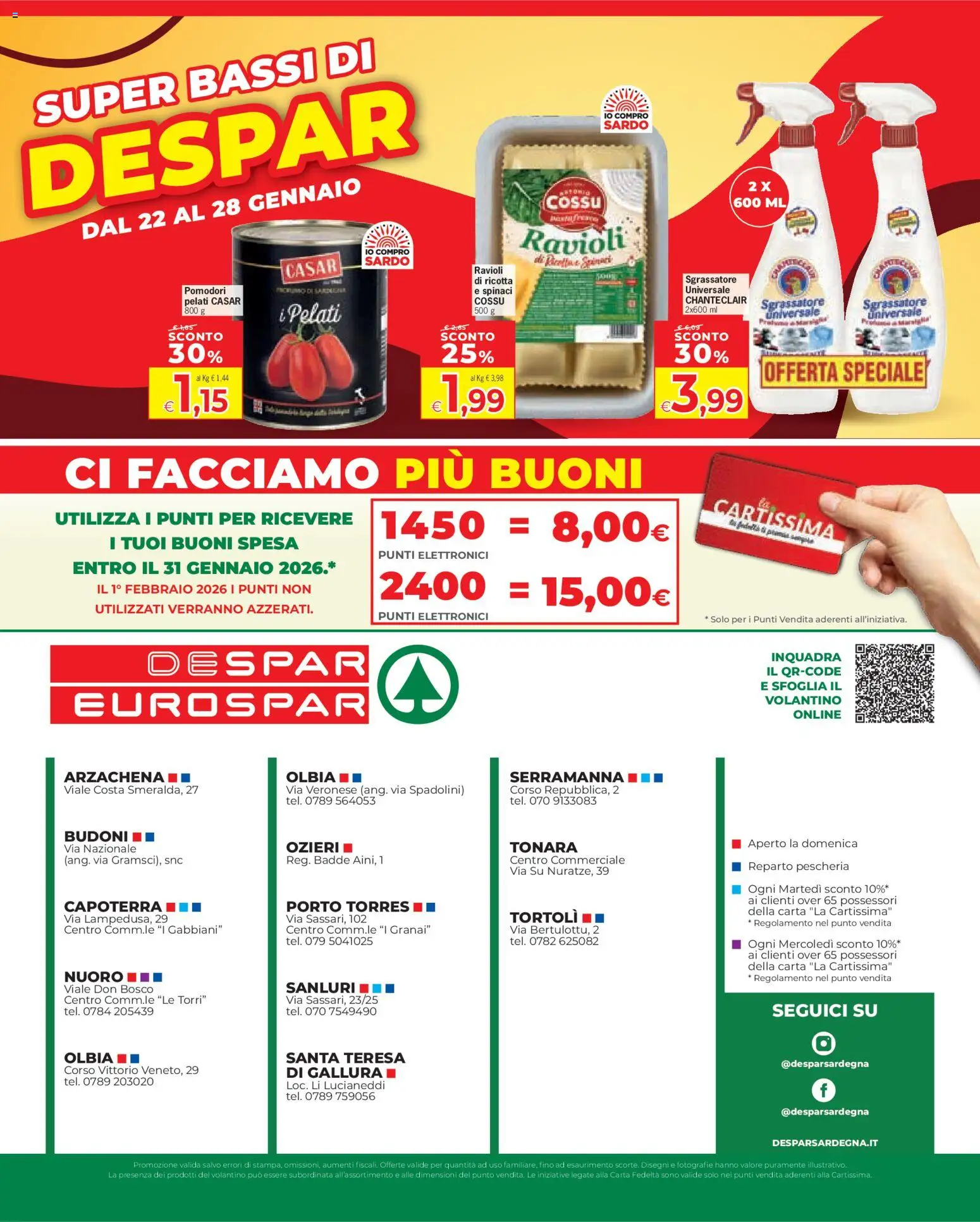 Volantino Eurospar del 15.01.2026 | Pagina: 20 | Prodotti: Sgrassatore, Pomodori, Ravioli, Ricotta