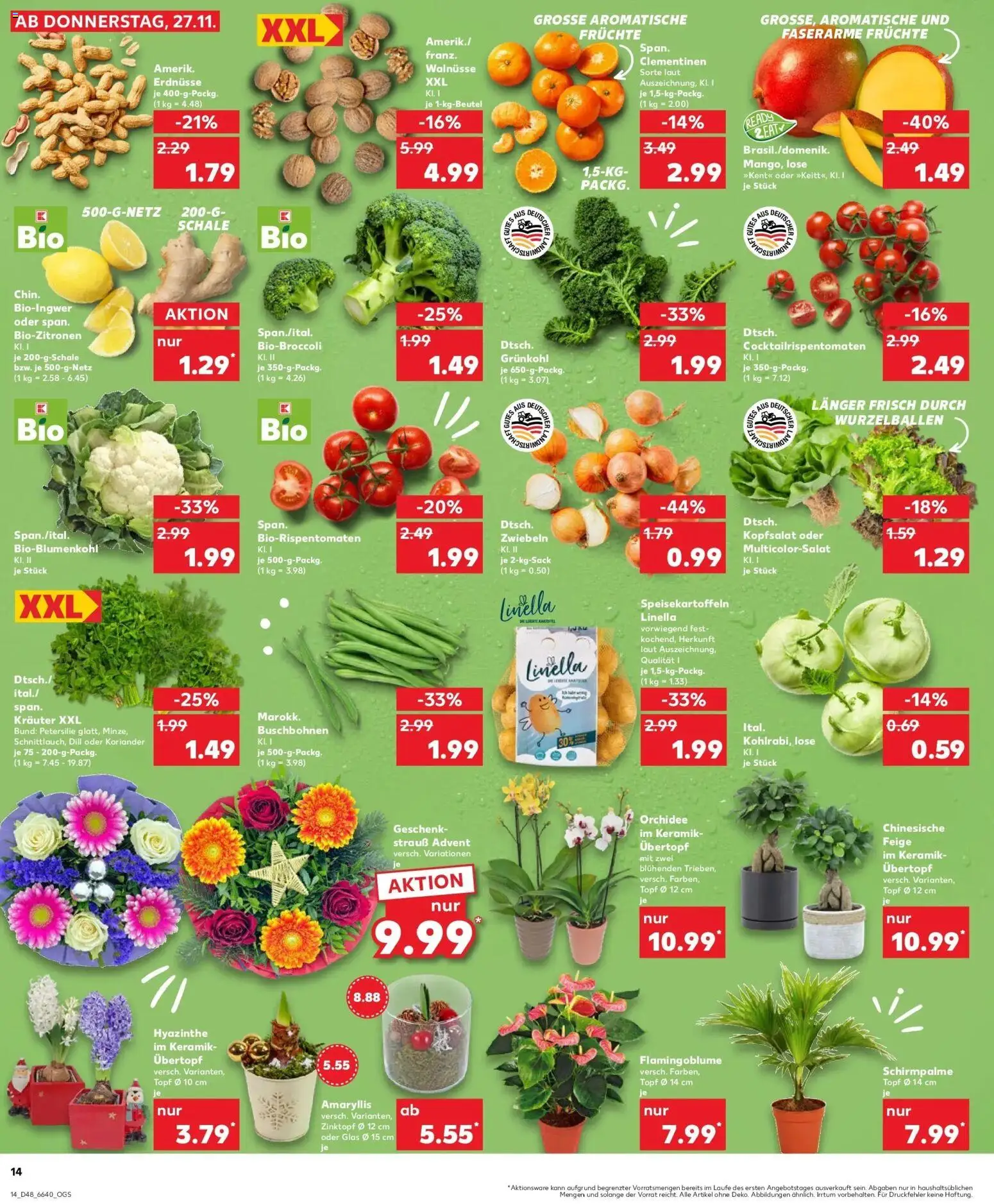 Kaufland prospekt Rottenburg Am Neckar	 – gültig ab 27.11.2025 | Seite: 14 | Produkte: Walnüsse, Orchidee, Kohlrabi, Dill