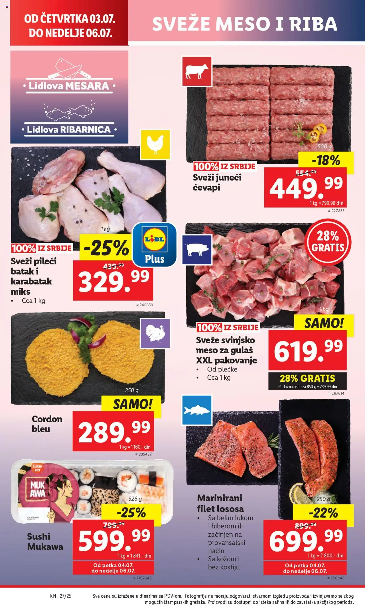 Lidl katalog - važi od 03.07.2025 | Strana: 18 | Proizvode: Svinjsko meso, Pakovanje, Meso za gulaš, Riba