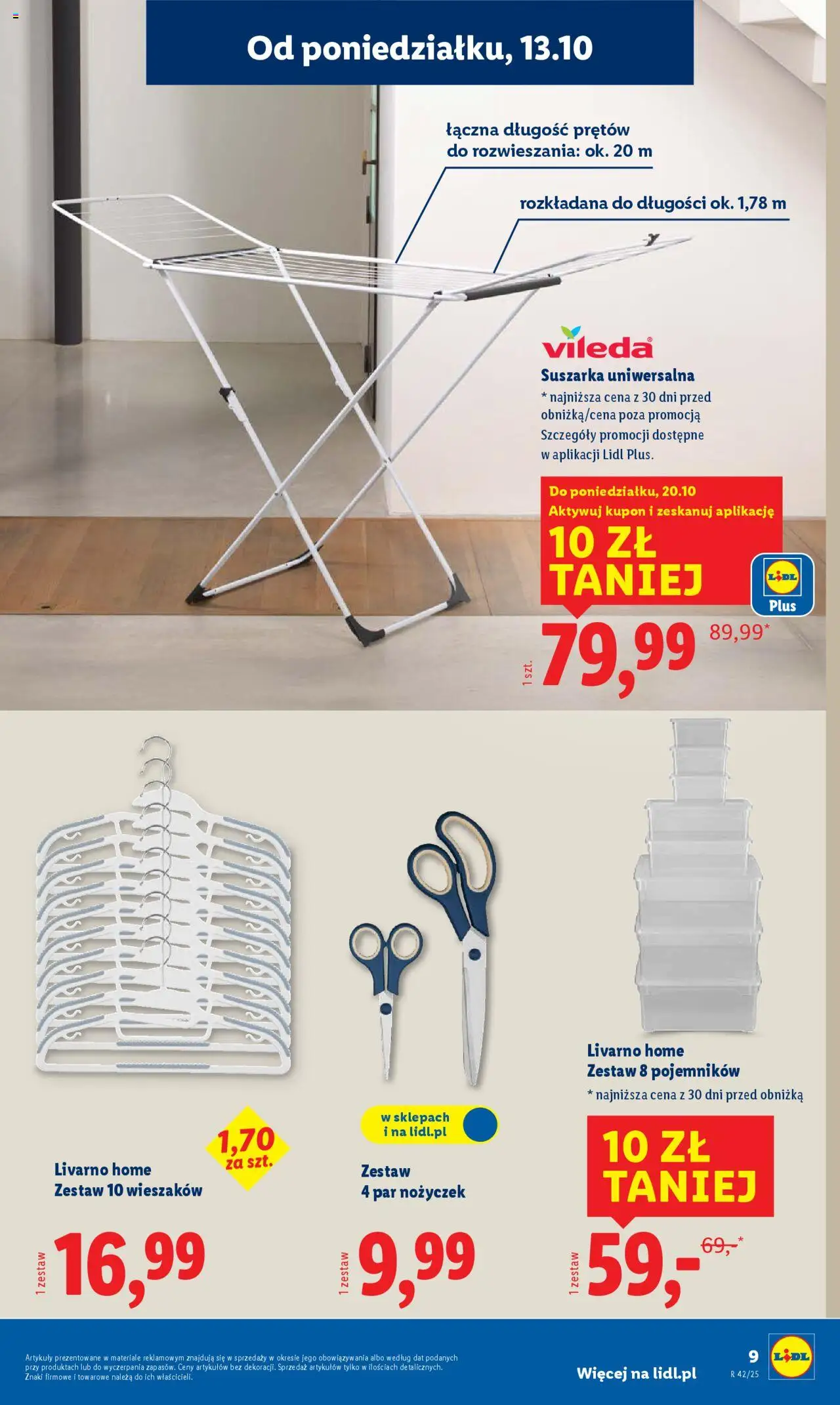 Lidl Katalog od 13.10.2025 | Strona: 9 | Produkty: Suszarka, Vileda