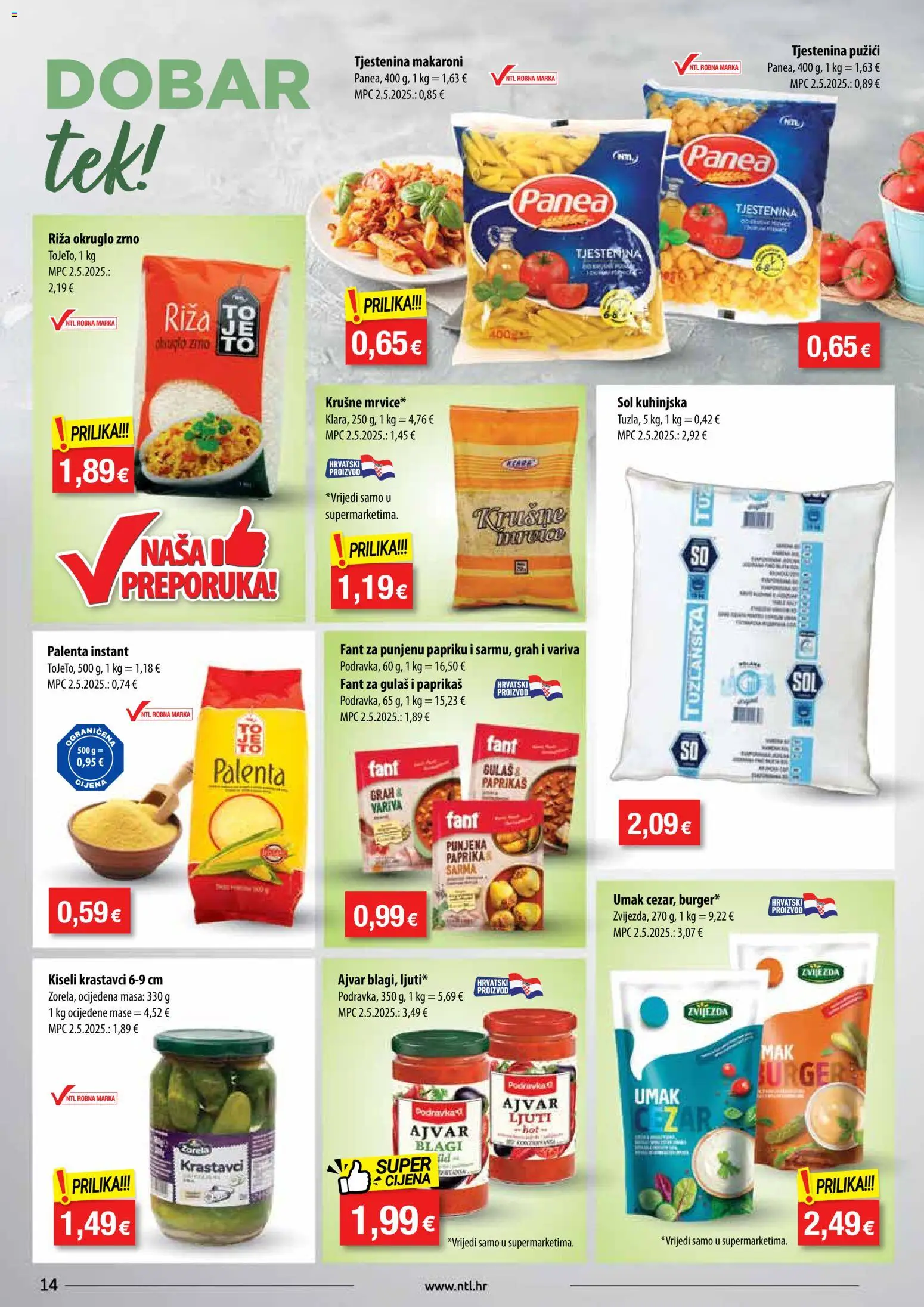 NTL katalog | vrijedi od 22.10.2025 | Stranica: 14 | Proizvodi: Podravka, Umak, Sol, Kiseli krastavci