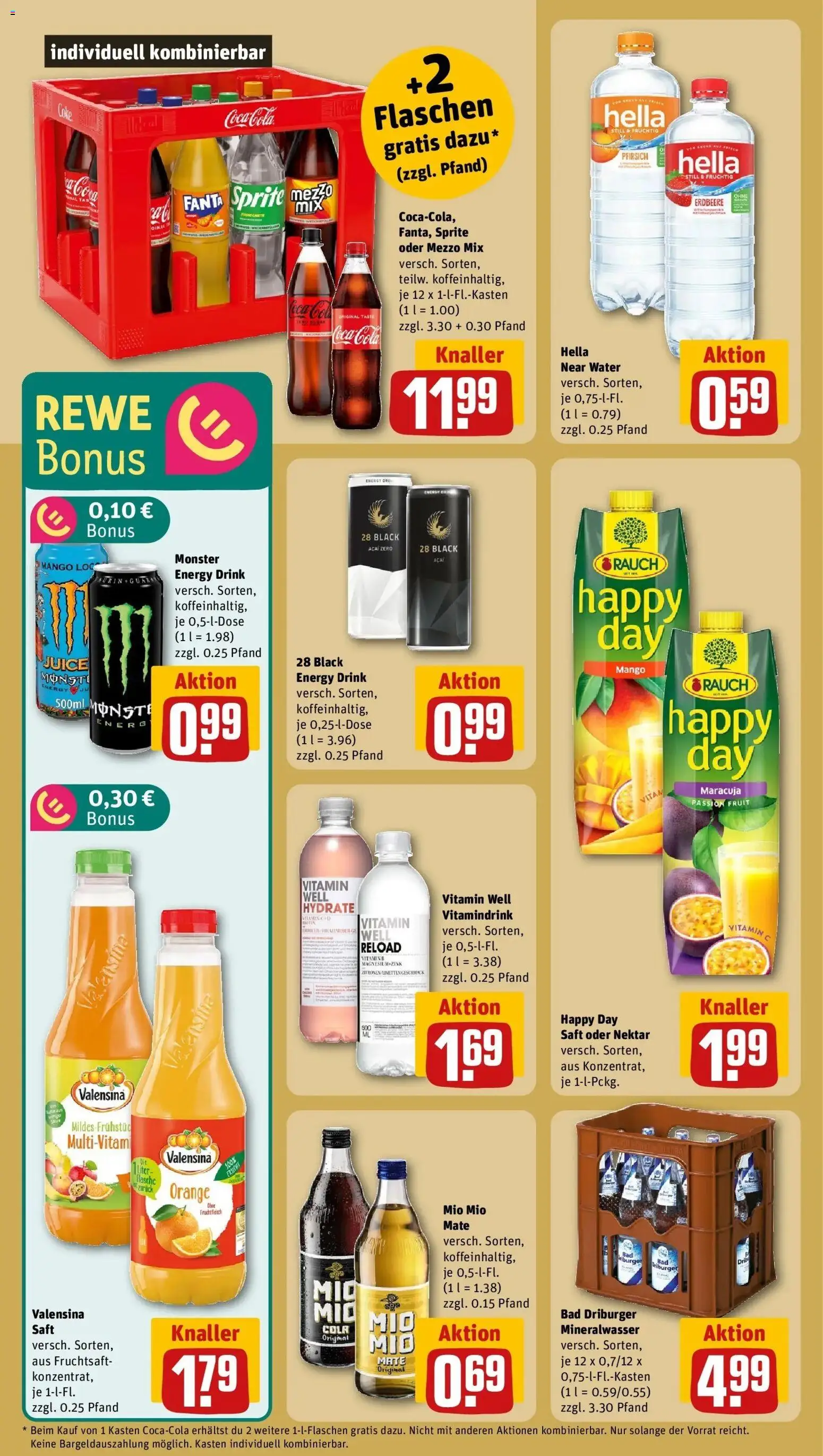 Rewe Prospekt Schloss-Neuhaus	 – gültig ab 09.03.2026 | Seite: 16 | Produkte: Mezzo mix, Energy, Monster, Pfirsich