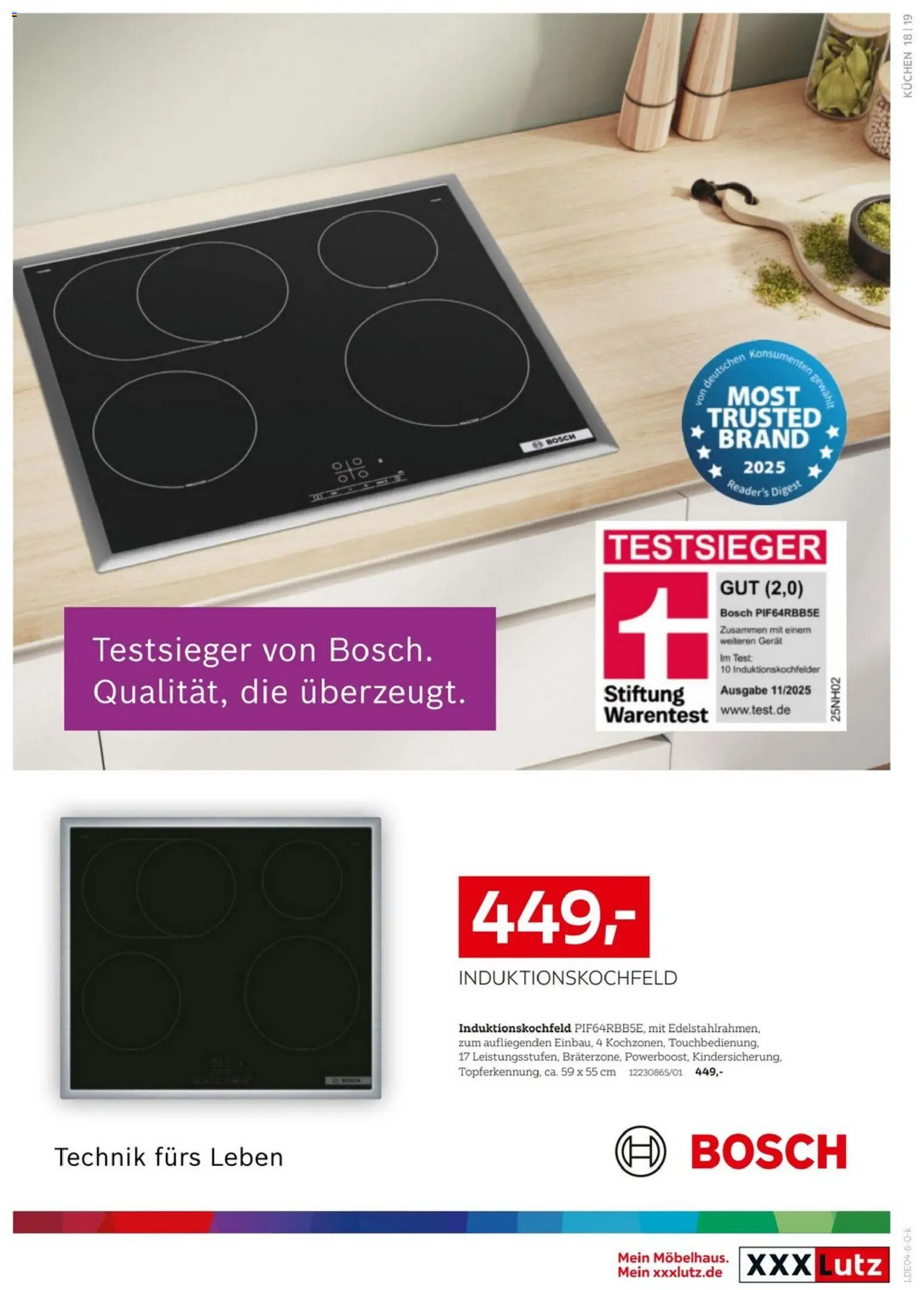 XXXLutz Nr. 1 bei Küchen – gültig ab 11.04.2026 | Seite: 19 | Produkte: Bosch, Kuchen