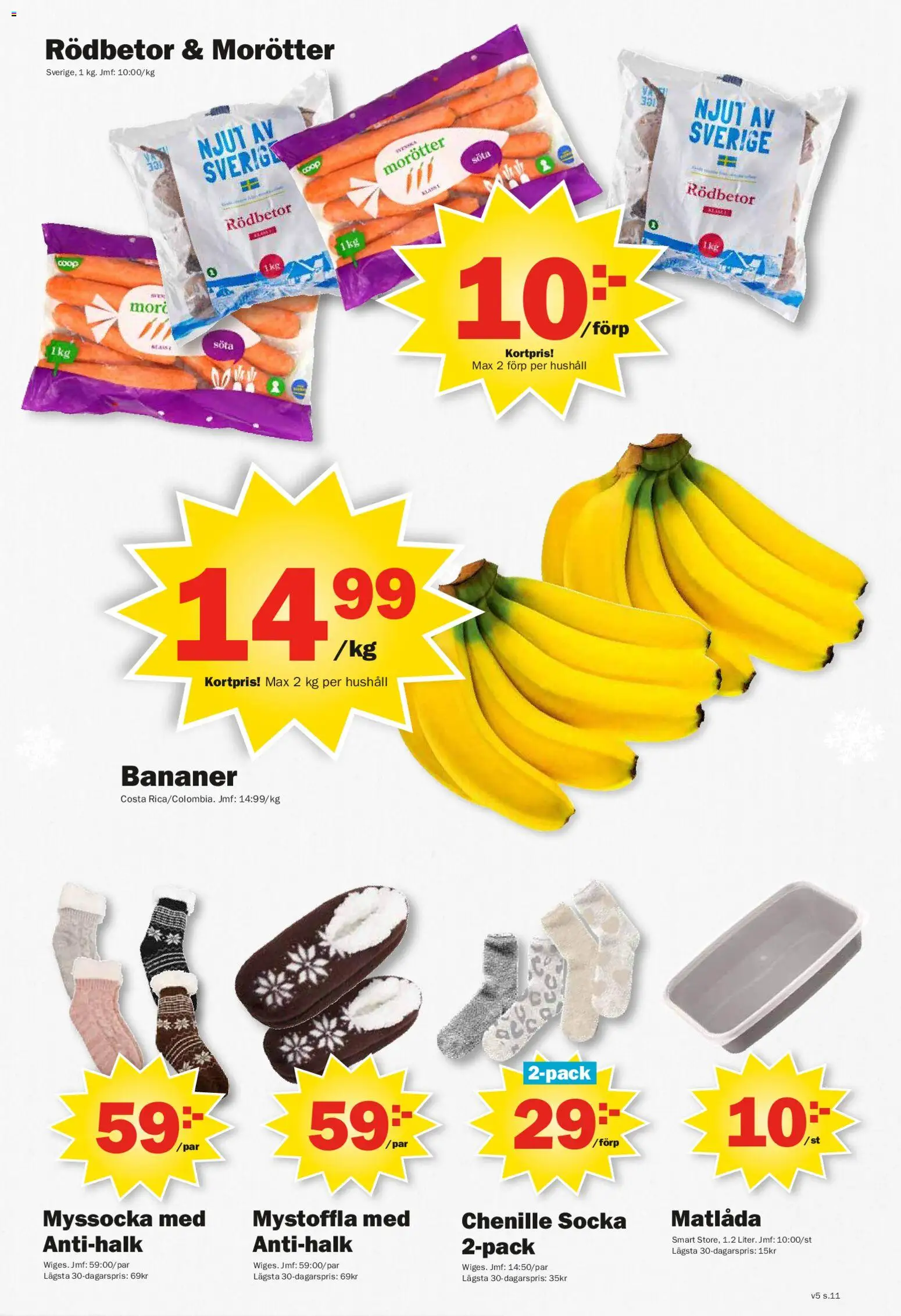 Pekås reklamblad aktuell från 26.01.2026 | Sida: 11 | Produkter: Bananer, Matlåda