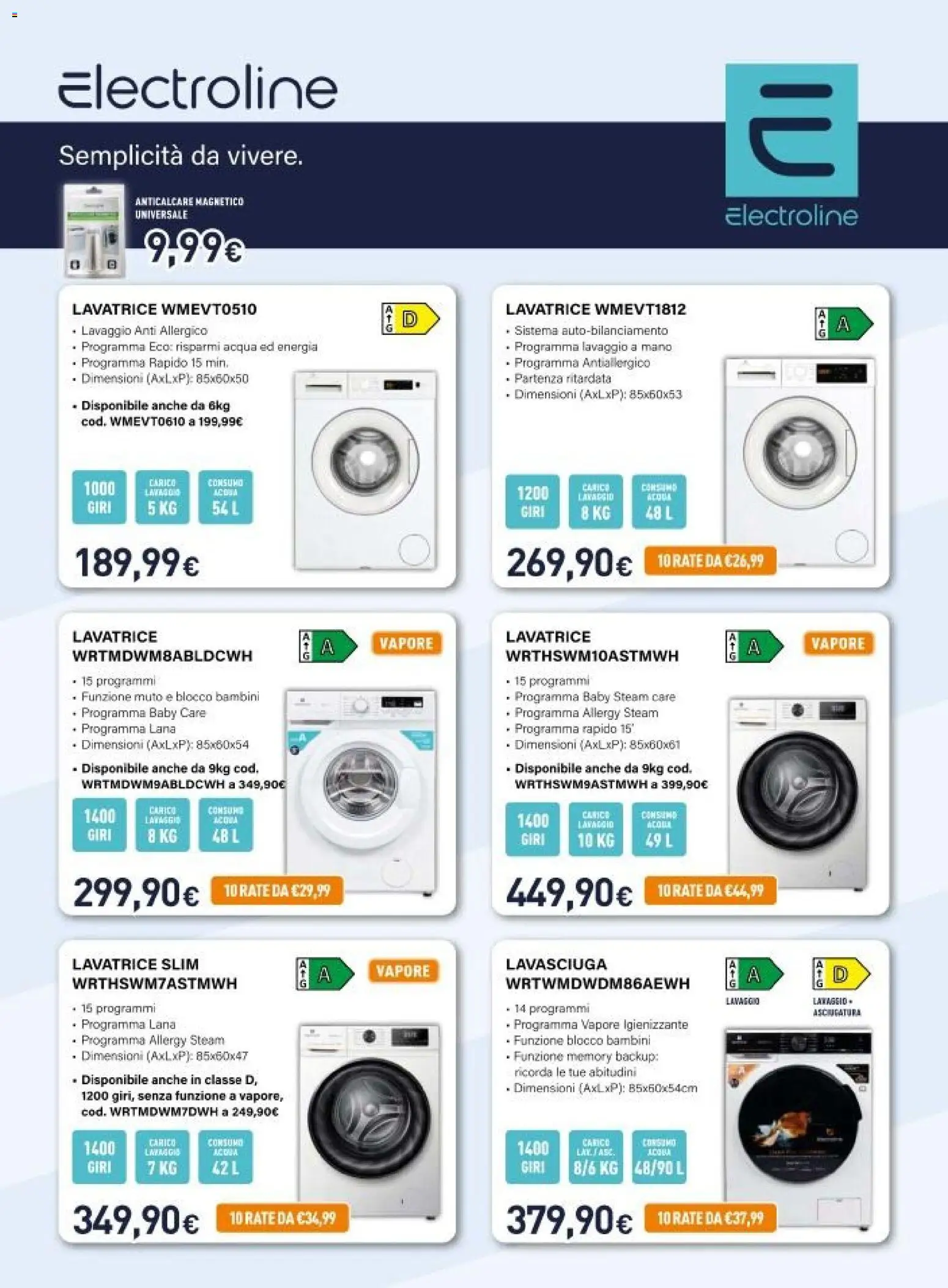 Volantino Unieuro del 20.03.2026 | Pagina: 4 | Prodotti: Lavasciuga, Anticalcare, Acqua, Lavatrice