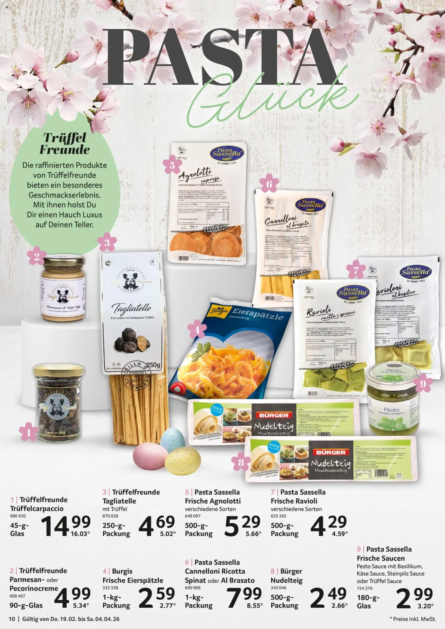Selgros Feinkost Ostern – gültig ab 19.02.2026 | Seite: 10 | Produkte: Käse, Burger, Pasta