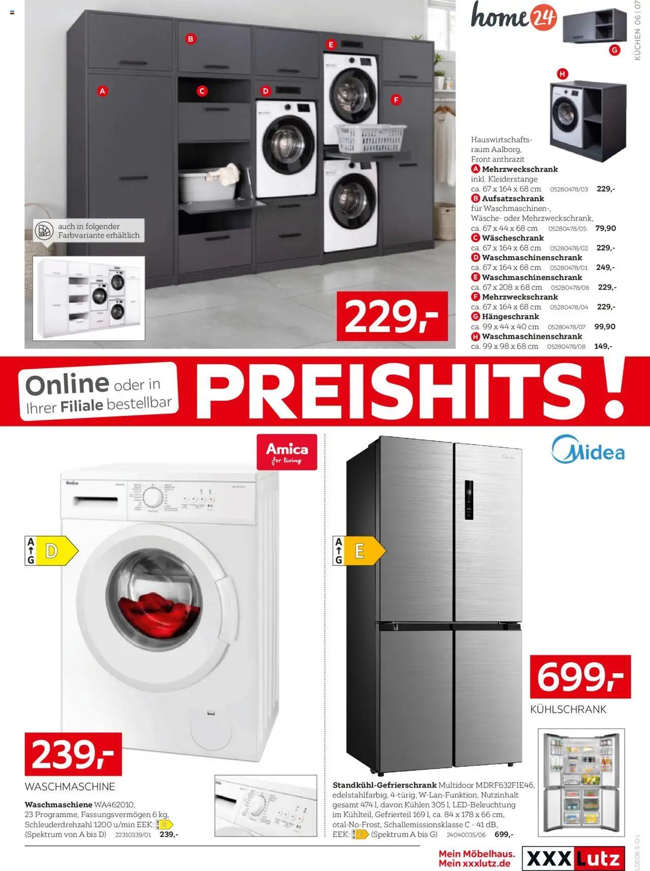 XXXL Lutz Nr. 1 bei Küchen - gültig ab dem 11.08.2025 | Seite: 7 | Produkte: Kühlschrank, Waschmaschine, Hängeschrank, Kuchen