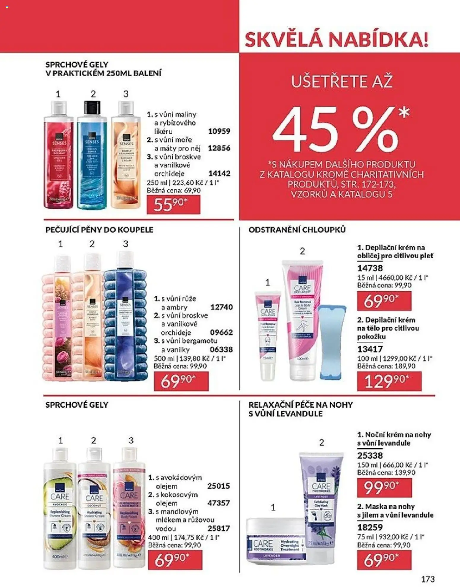 Avon Katalog 04/2026 od 01.04.2026 | Strana: 173 | Produkty: Depilační krém, Broskve, Maliny, Body
