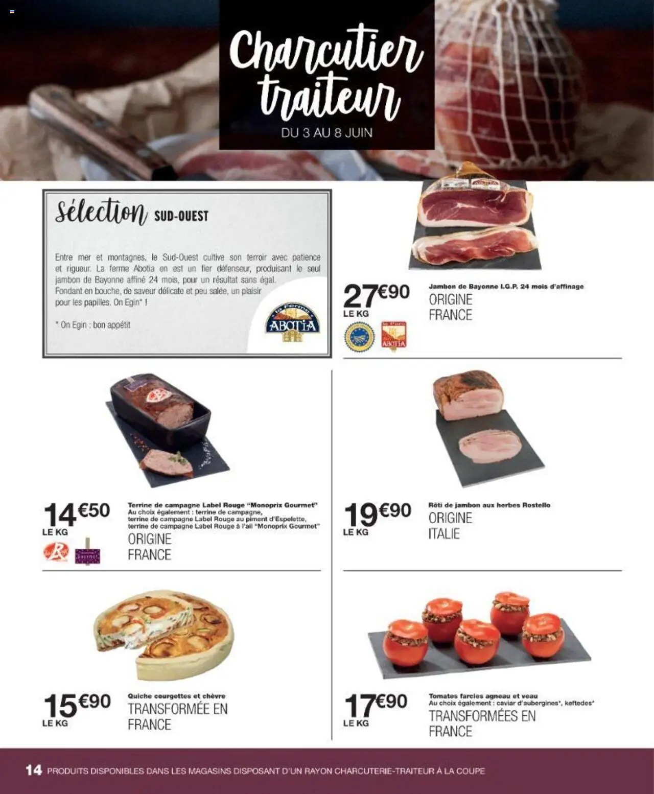  | Page: 14 | Produits: Agneau, Caviar, Piment, Tomates