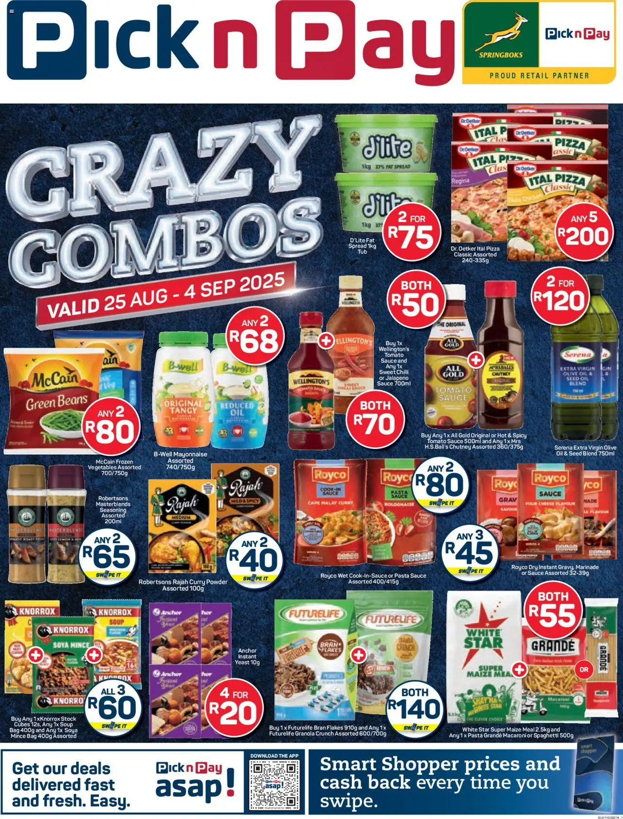 Pick n Pay Specials │ valid from 25.08.2025 | Page: 1 | Products: Chutney, Flakes, Vegetables, Fat spread