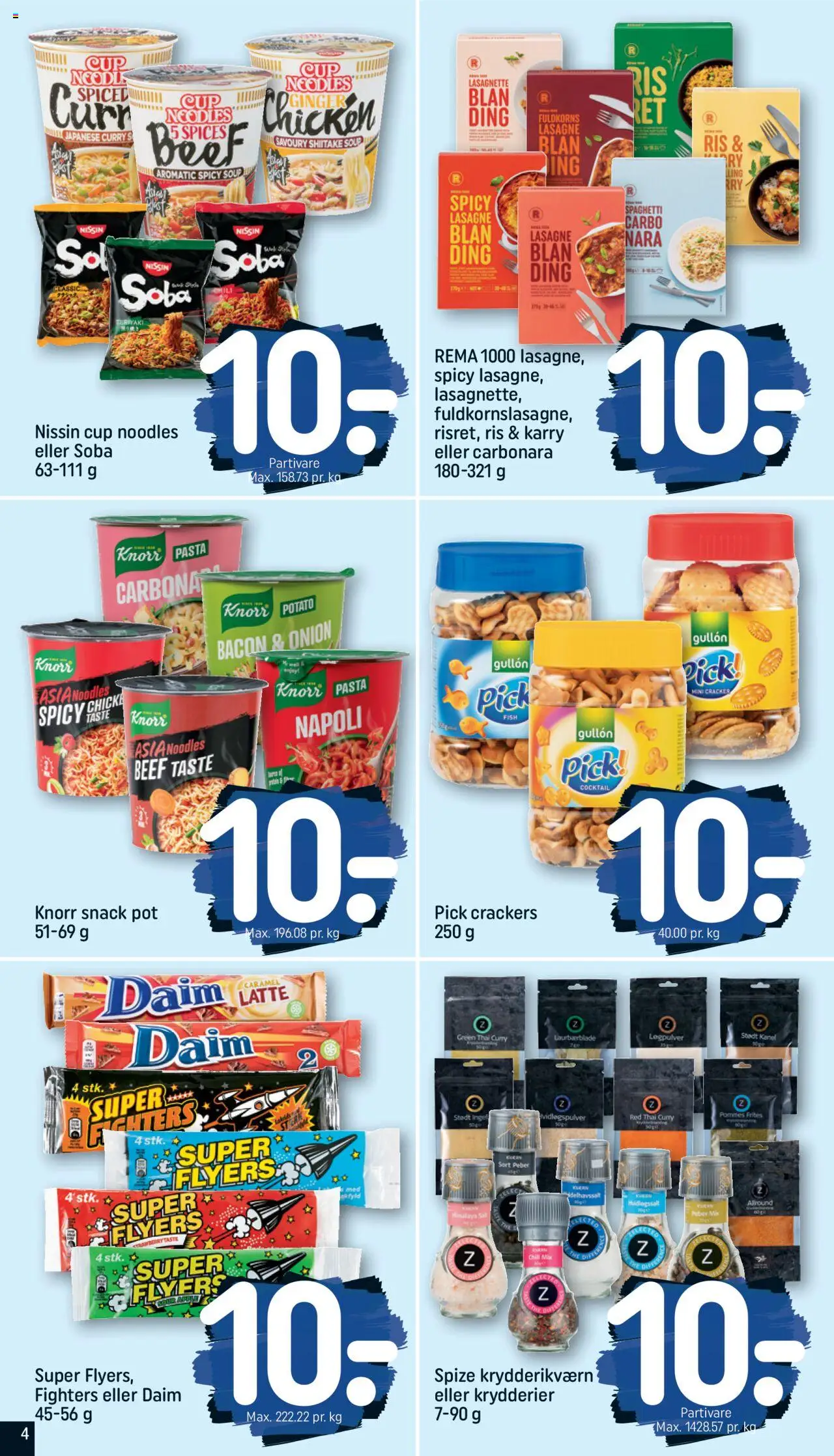 Rema 1000 tilbudsavis – gyldig fra 21.09.2025 | Side: 4 | Produkter: Ris, Pasta, Peber, Carpete