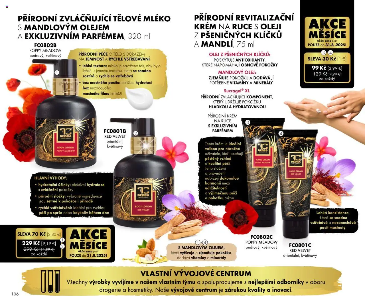 Dedra Katalog 8 2025 │ platný od 25.07.2025 | Strana: 6 | Produkty: Olej, Mandľový olej, Krém