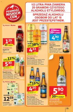 Auchan Gazetka - Pewność niskich cen Hipermarket od 24.07.2025 | Strona: 21 | Produkty: Cytryna, Karta, Mięta, Piwo